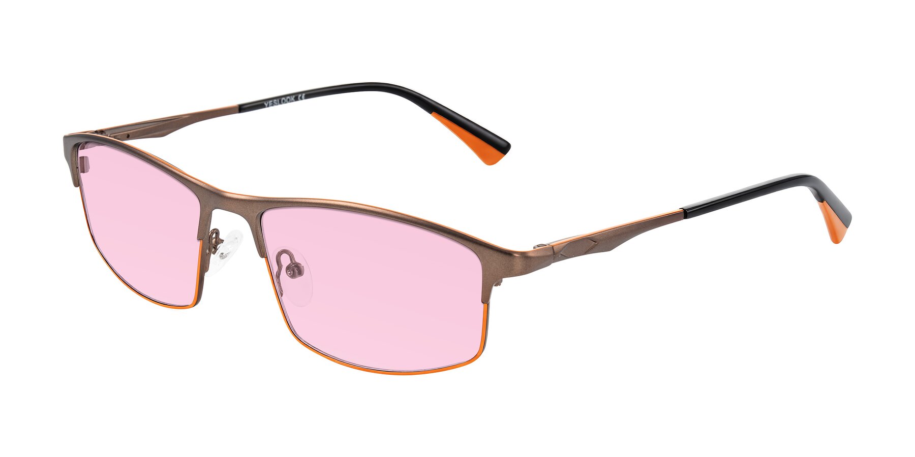 Angle of Monnow in Brown/Orange with Light Pink Tinted Lenses