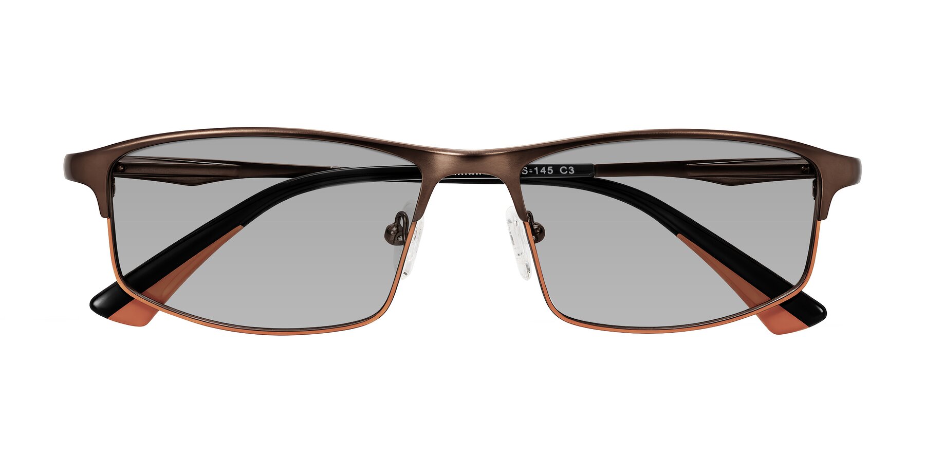 Folded Front of Monnow in Brown/Orange with Light Gray Tinted Lenses