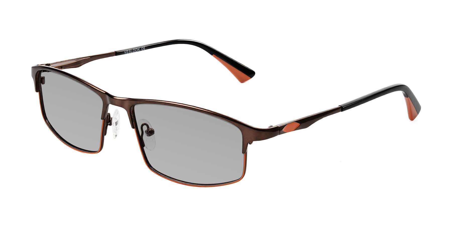 Angle of Monnow in Brown/Orange with Light Gray Tinted Lenses