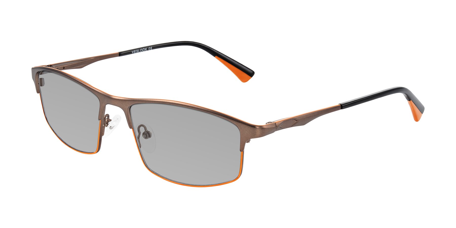 Angle of Monnow in Brown/Orange with Light Gray Tinted Lenses
