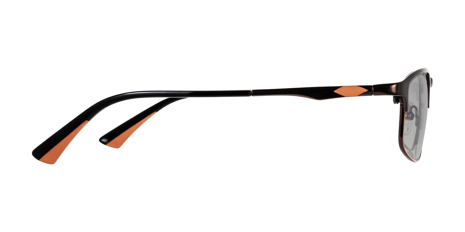 Side of Monnow in Brown/Orange with Light Gray Tinted Lenses