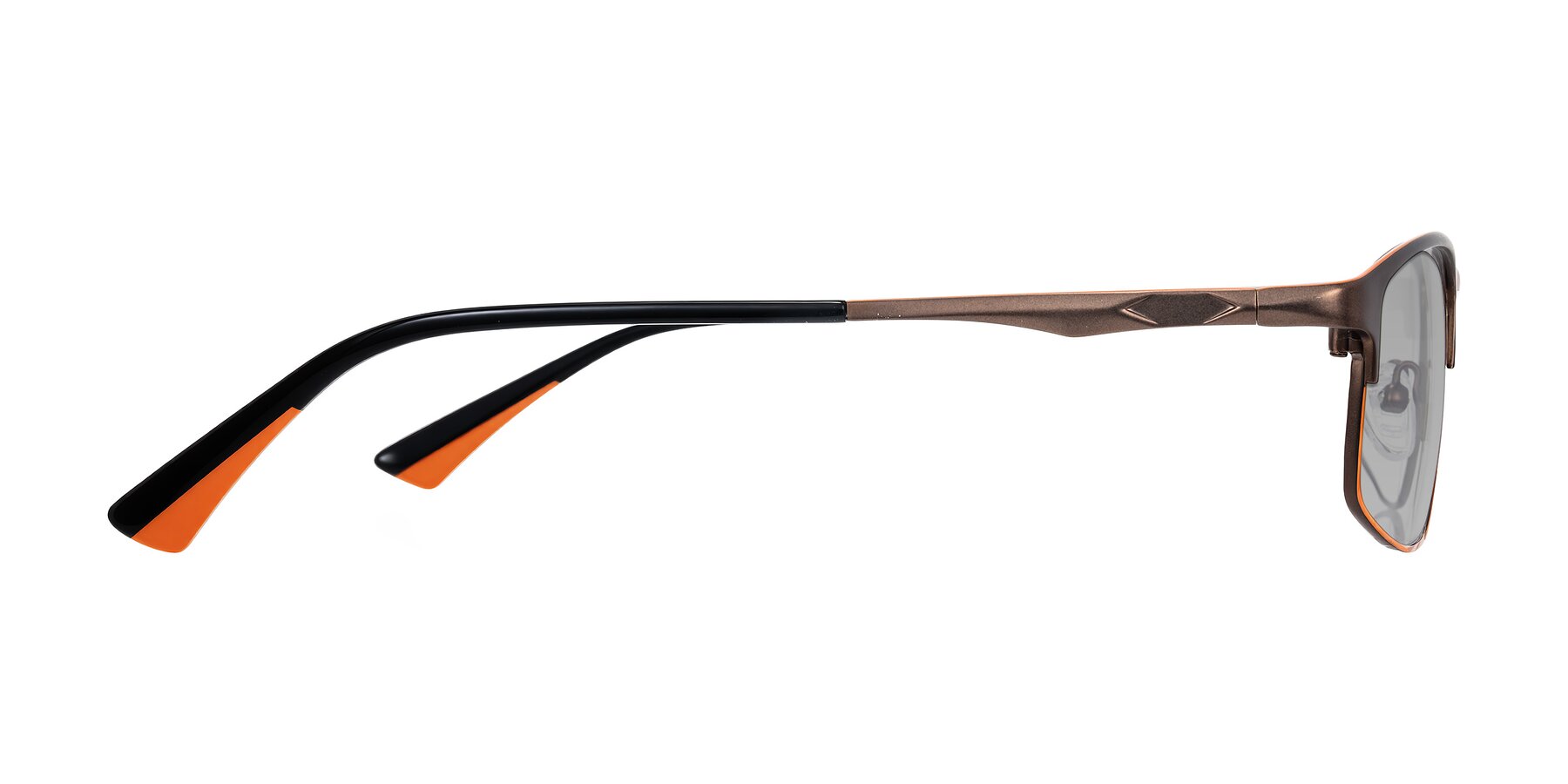 Side of Monnow in Brown/Orange with Light Gray Tinted Lenses