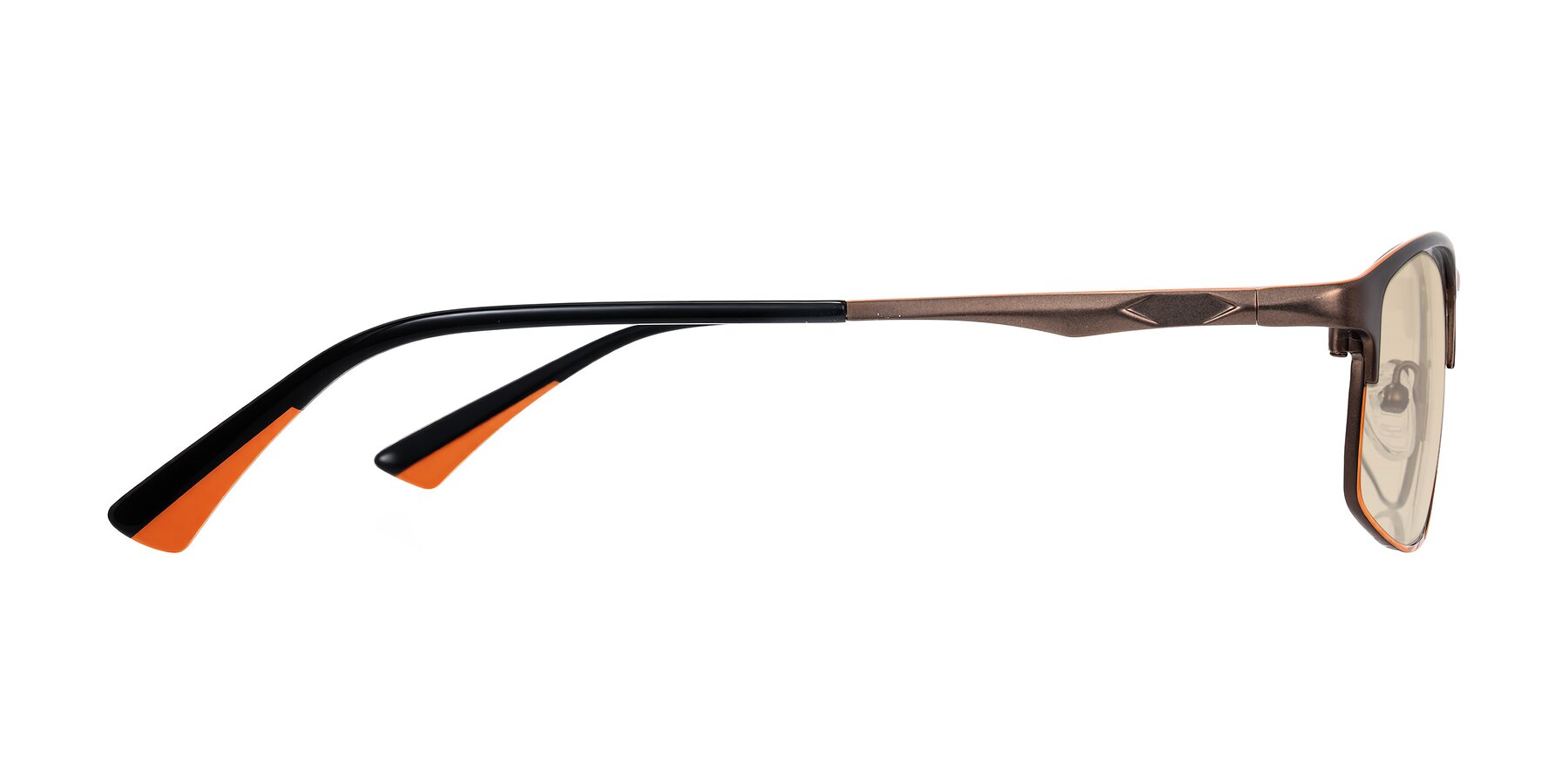Side of Monnow in Brown/Orange with Light Brown Tinted Lenses