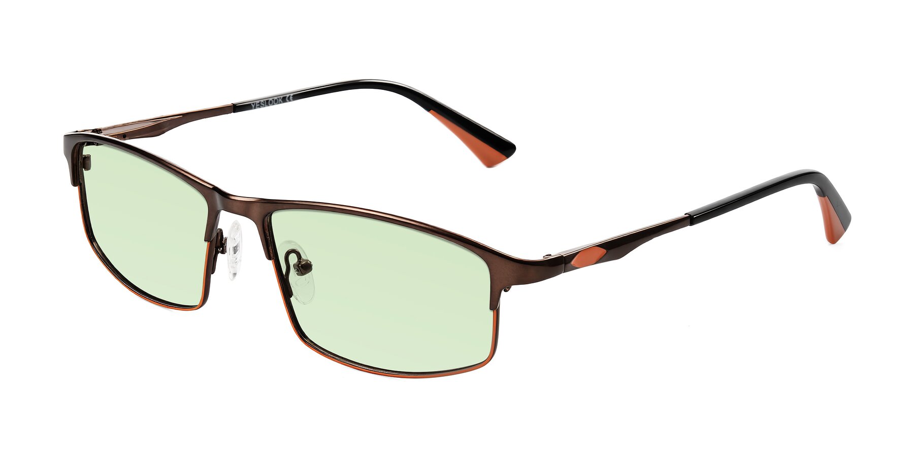 Angle of Monnow in Brown/Orange with Light Green Tinted Lenses