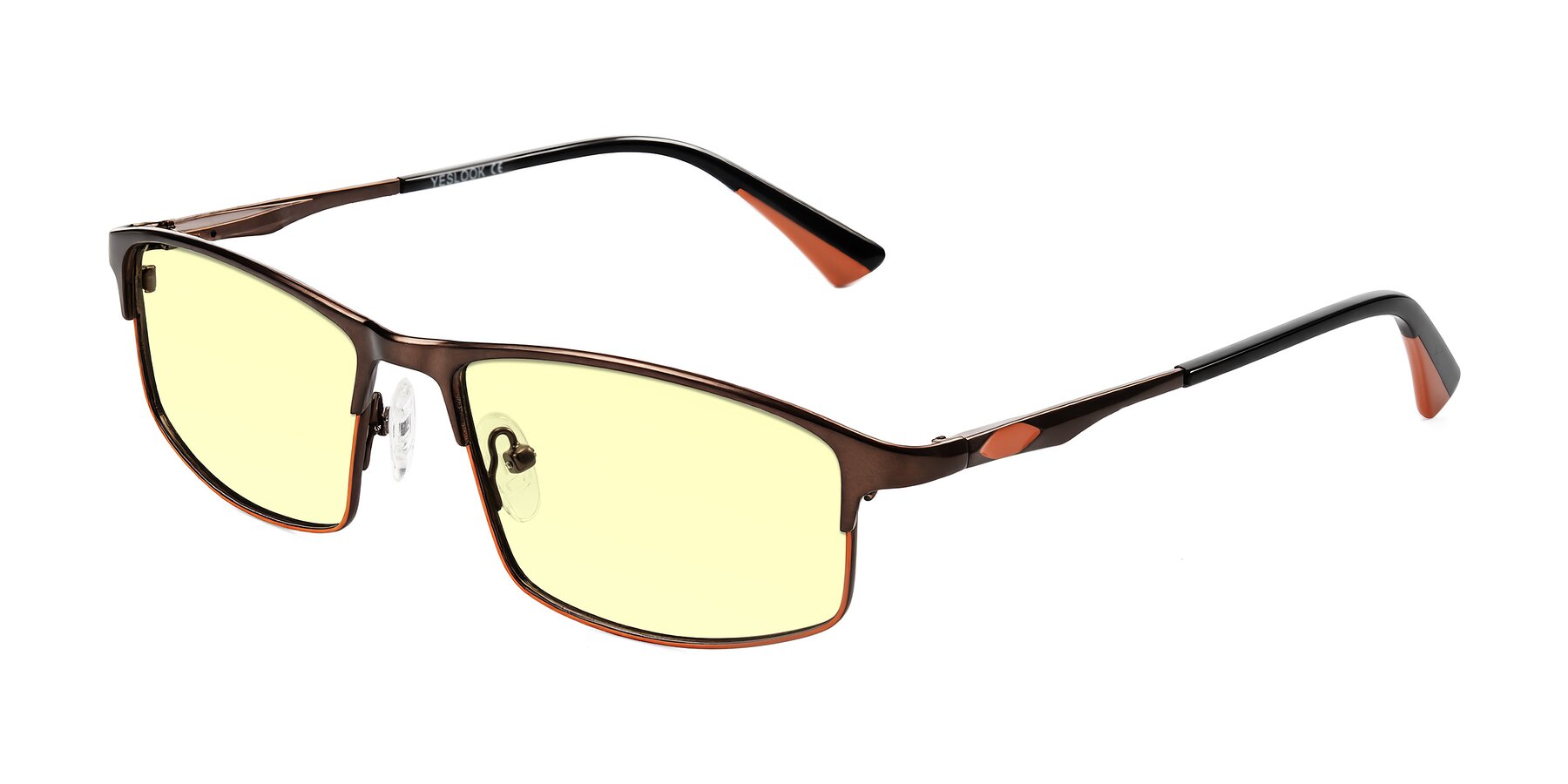 Angle of Monnow in Brown/Orange with Light Yellow Tinted Lenses