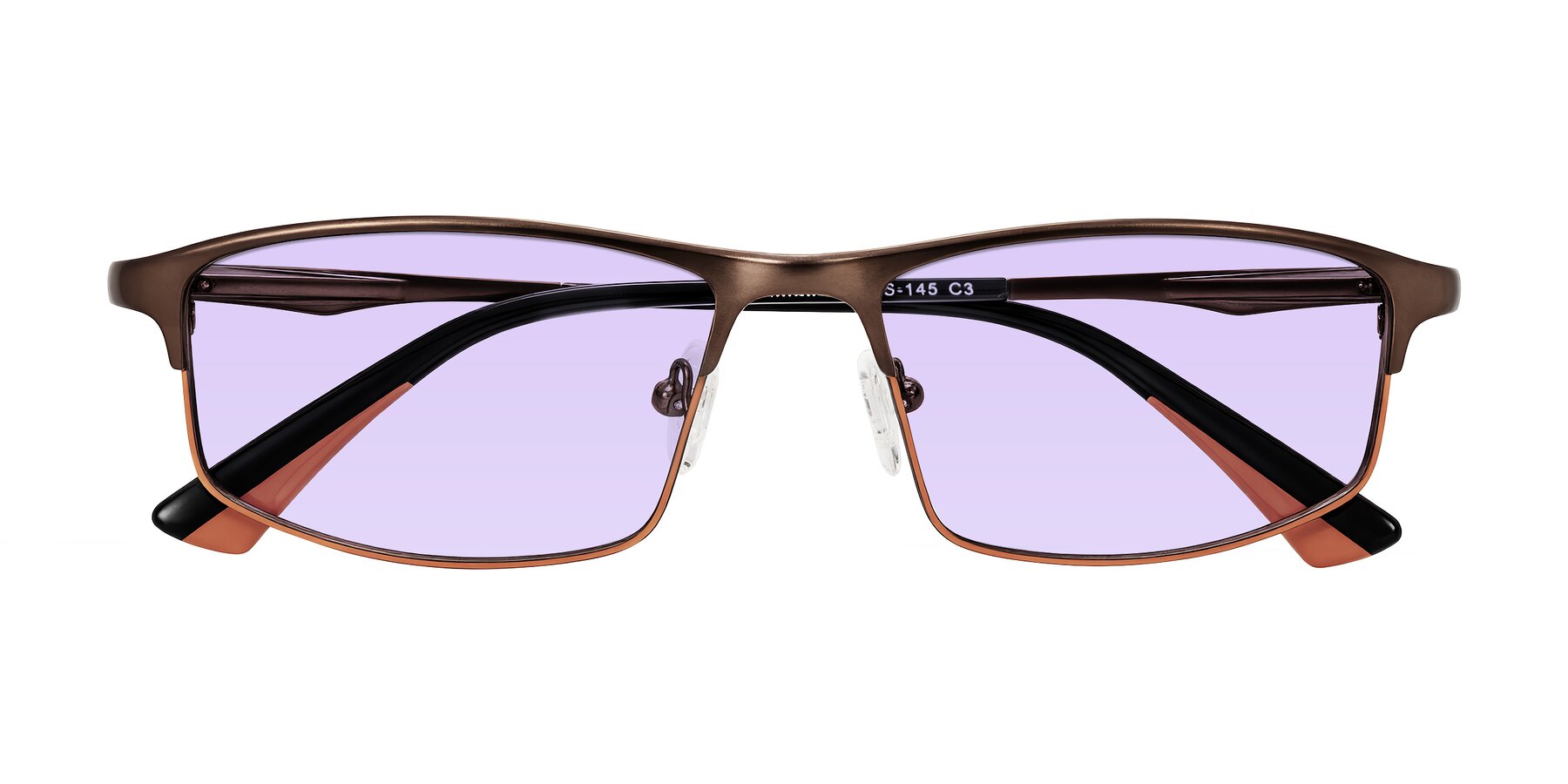 Folded Front of Monnow in Brown/Orange with Light Purple Tinted Lenses