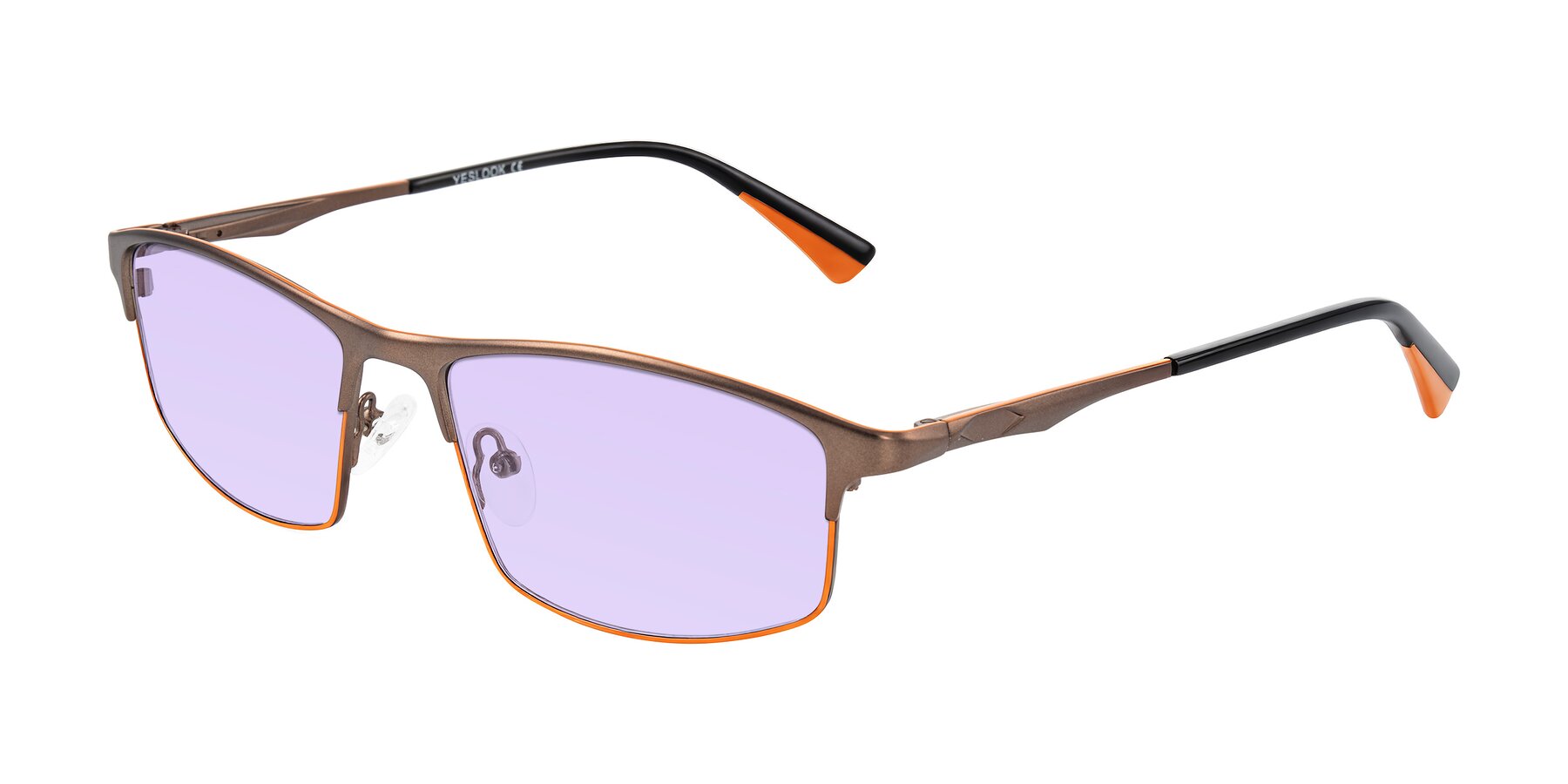 Angle of Monnow in Brown/Orange with Light Purple Tinted Lenses