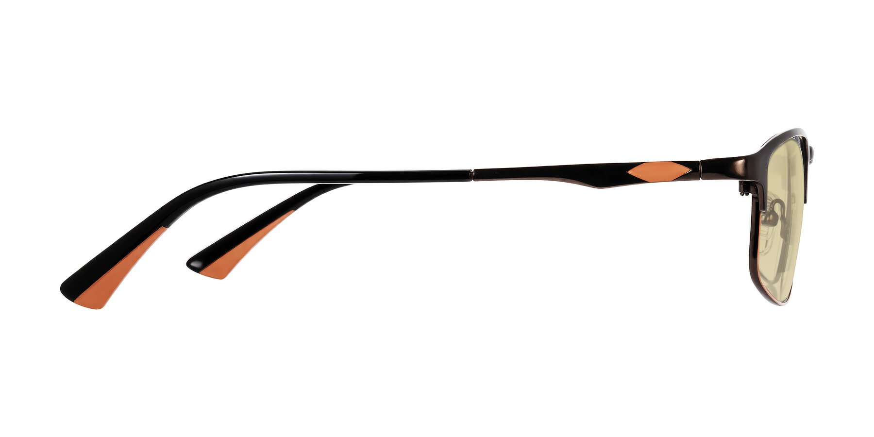Side of Monnow in Brown/Orange with Light Champagne Tinted Lenses