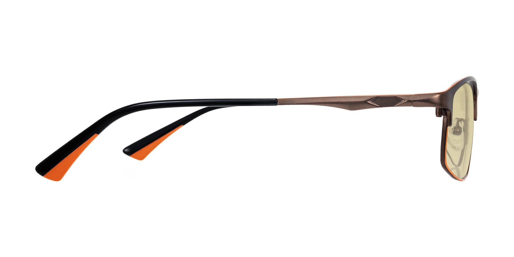 Side of Monnow in Brown/Orange with Light Champagne Tinted Lenses