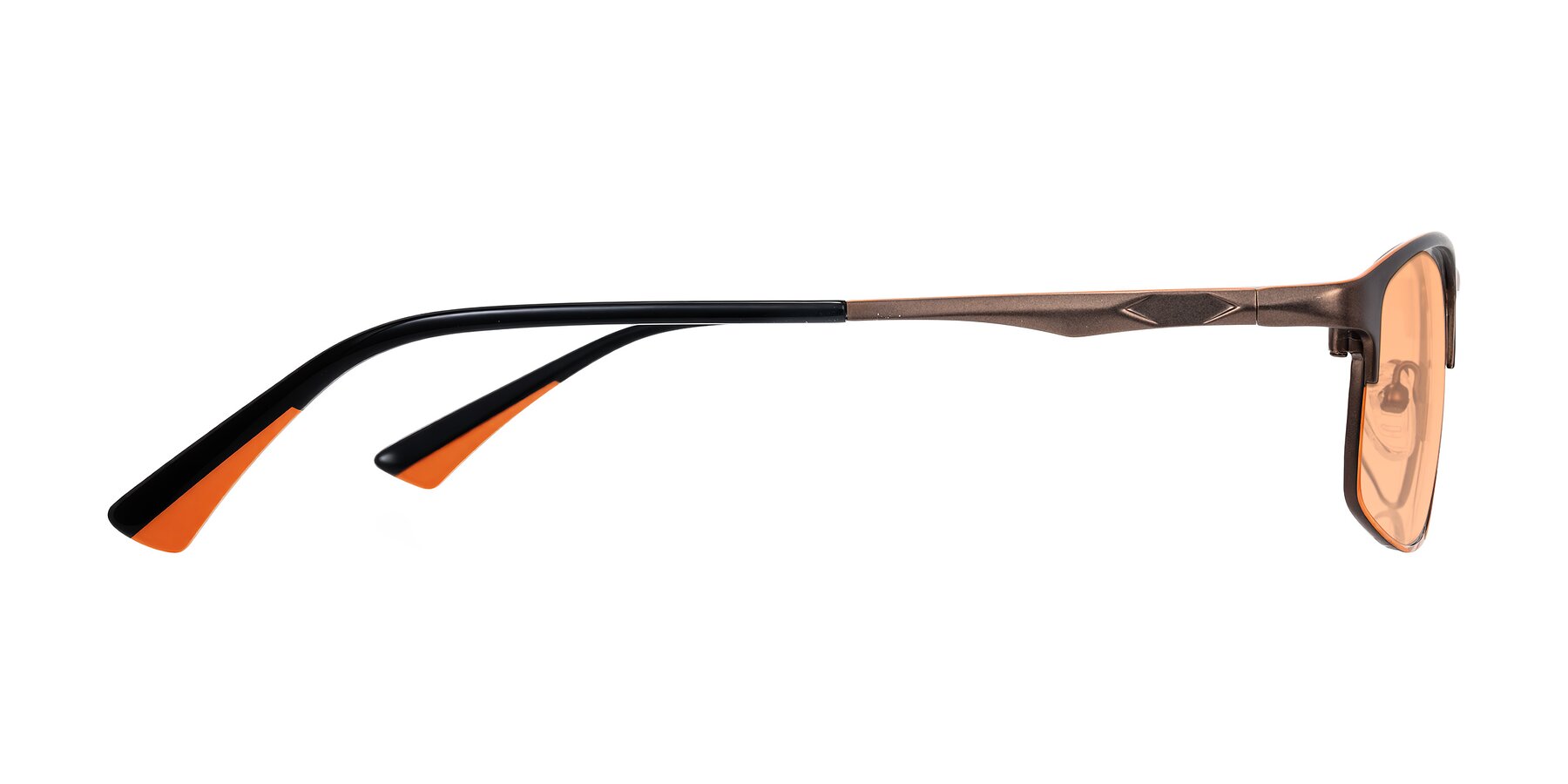 Side of Monnow in Brown/Orange with Light Orange Tinted Lenses
