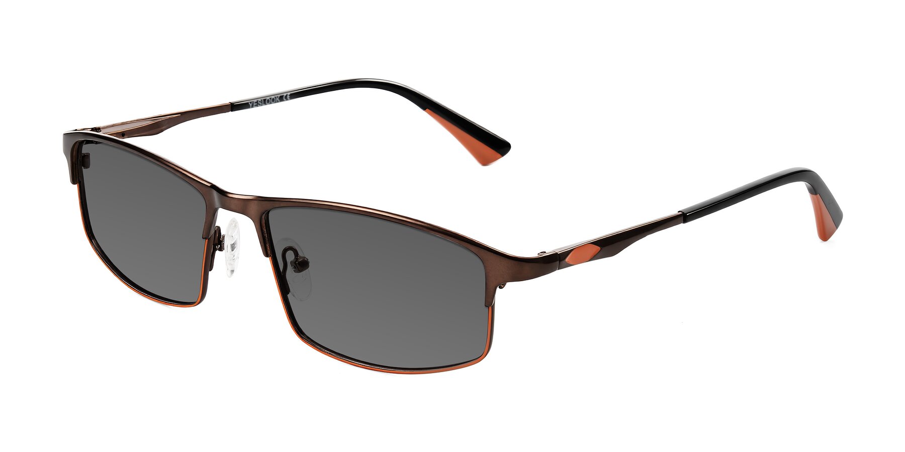 Angle of Monnow in Brown/Orange with Medium Gray Tinted Lenses