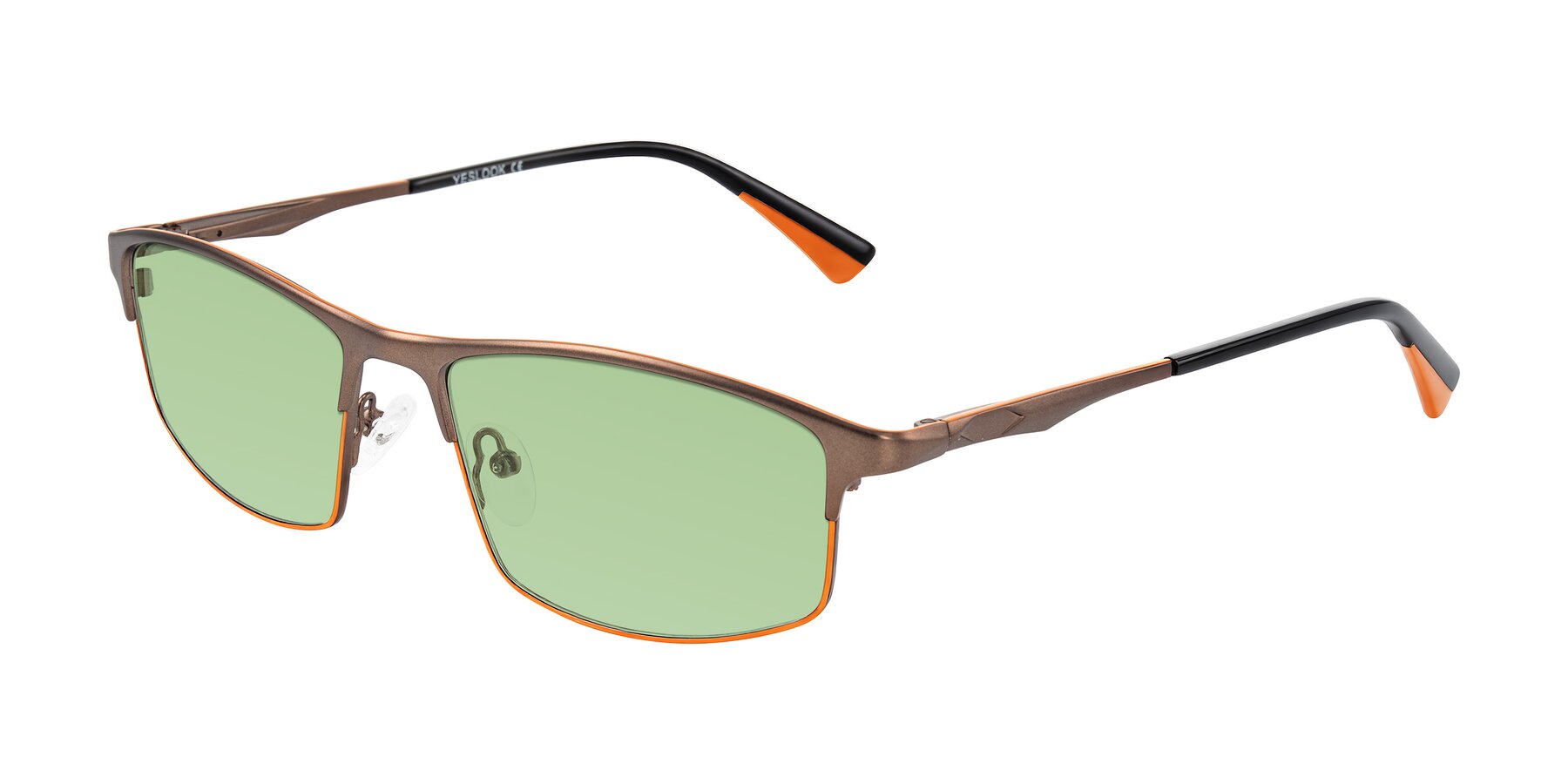 Angle of Monnow in Brown/Orange with Medium Green Tinted Lenses