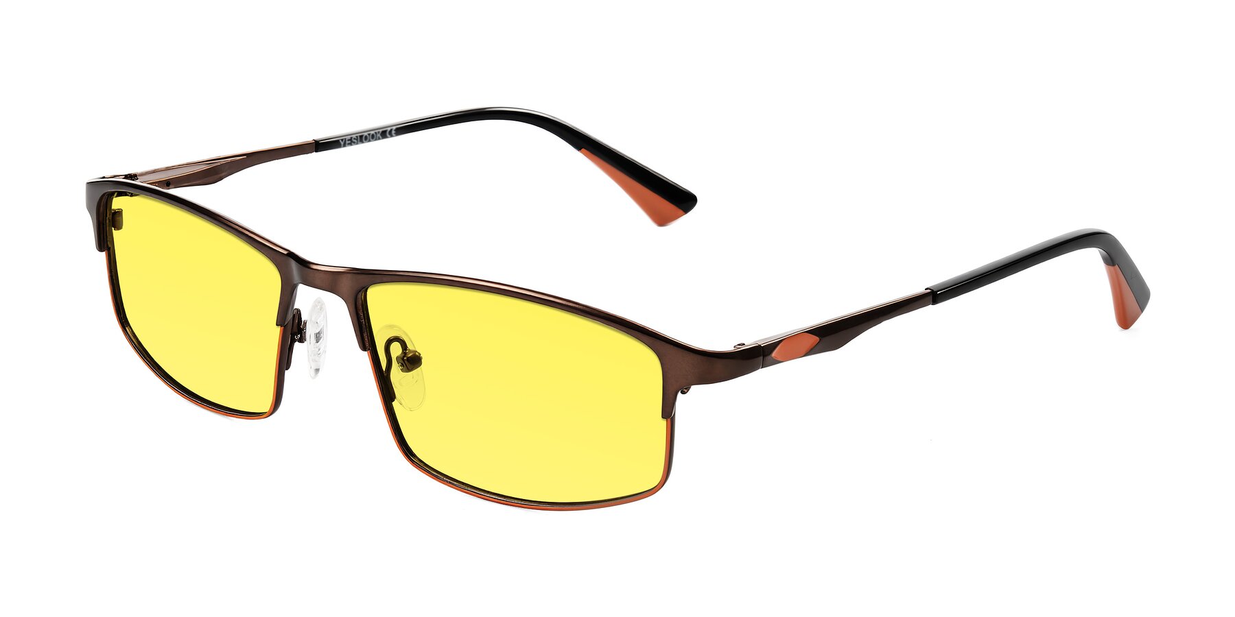 Angle of Monnow in Brown/Orange with Medium Yellow Tinted Lenses