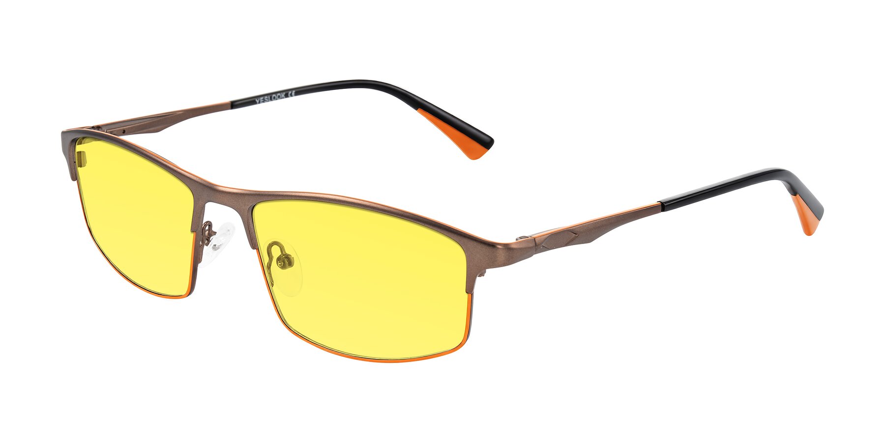 Angle of Monnow in Brown/Orange with Medium Yellow Tinted Lenses