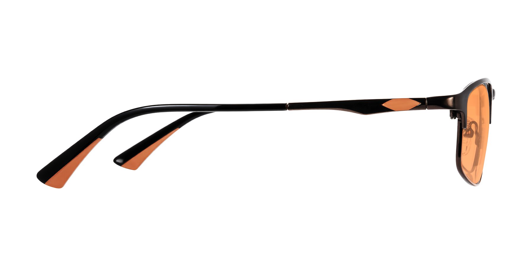 Side of Monnow in Brown/Orange with Medium Orange Tinted Lenses