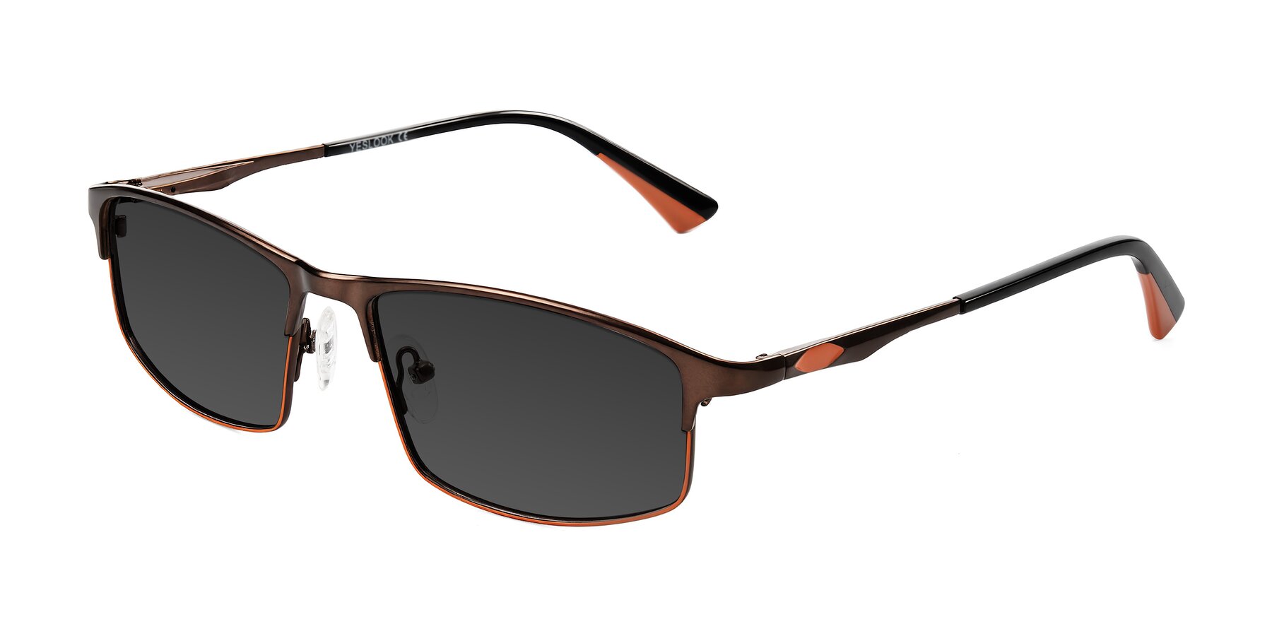 Angle of Monnow in Brown/Orange with Gray Tinted Lenses
