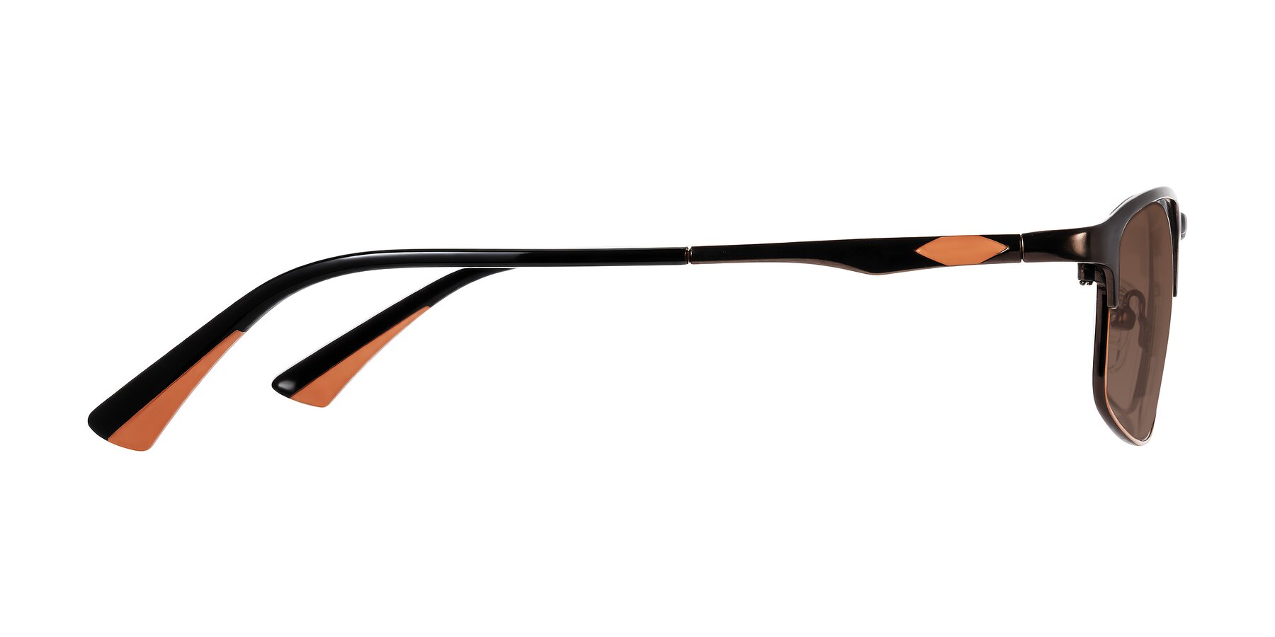Side of Monnow in Brown/Orange with Brown Tinted Lenses