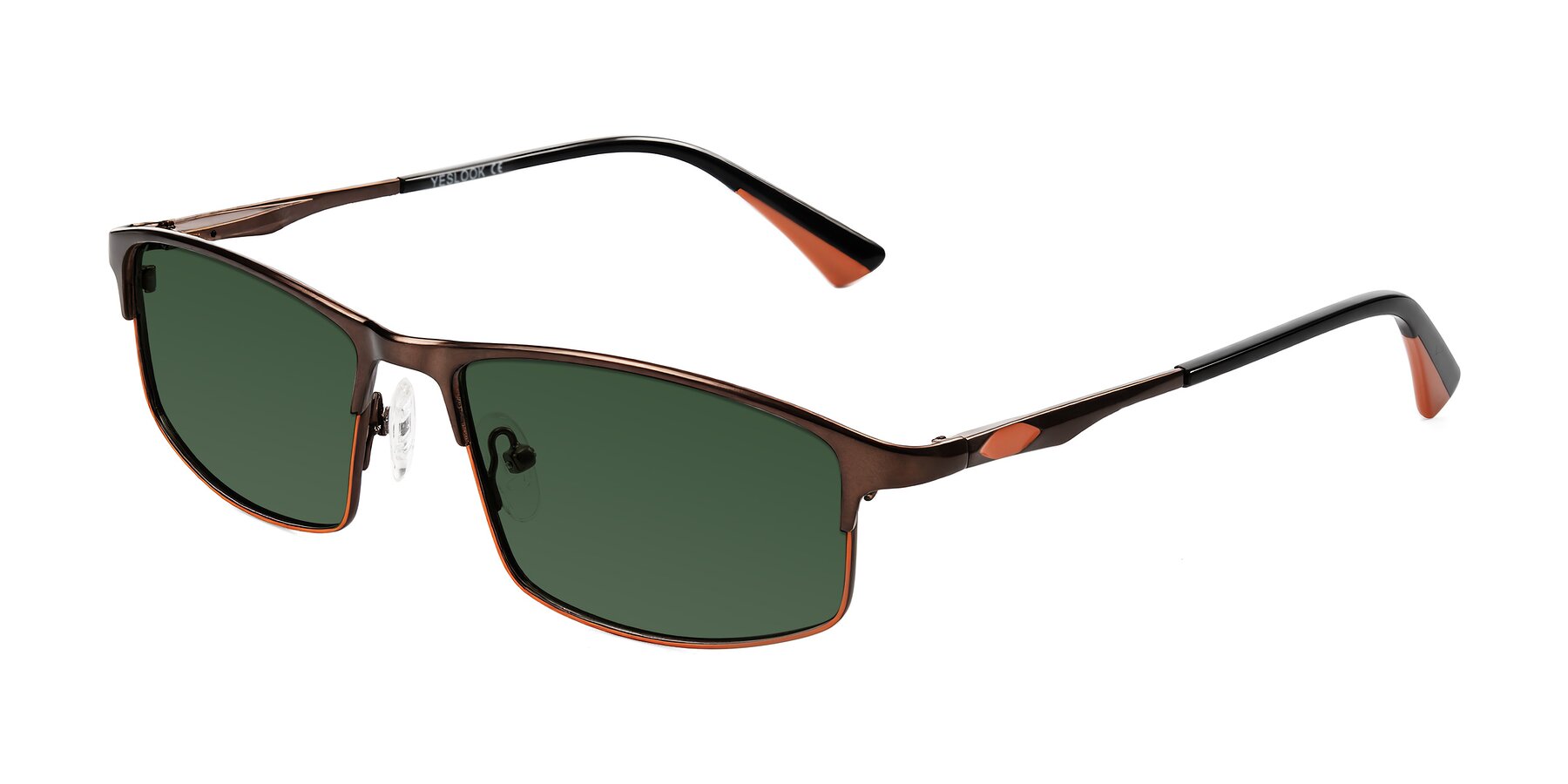 Angle of Monnow in Brown/Orange with Green Tinted Lenses