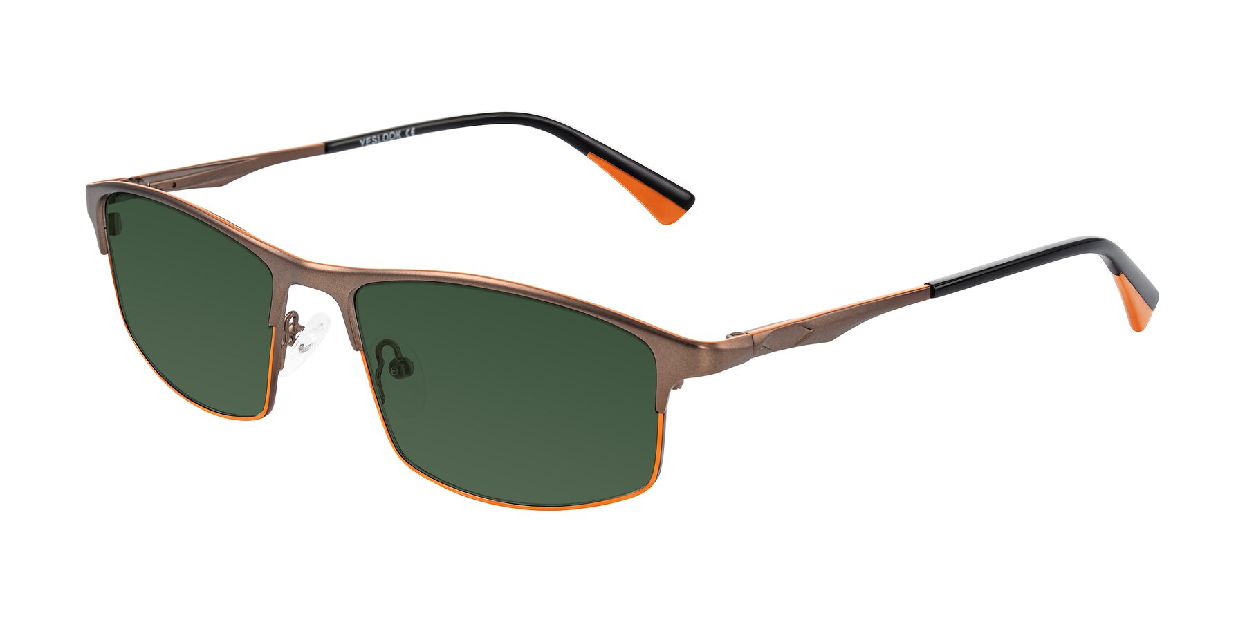 Angle of Monnow in Brown/Orange with Green Tinted Lenses