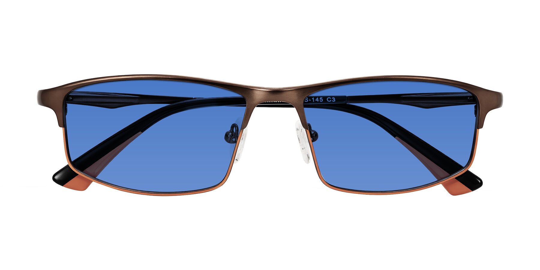Folded Front of Monnow in Brown/Orange with Blue Tinted Lenses