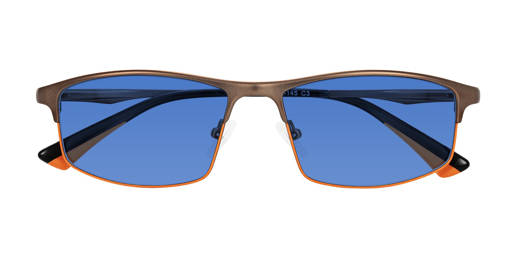 Folded Front of Monnow in Brown/Orange with Blue Tinted Lenses