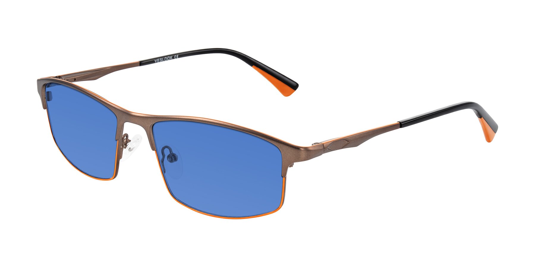 Angle of Monnow in Brown/Orange with Blue Tinted Lenses