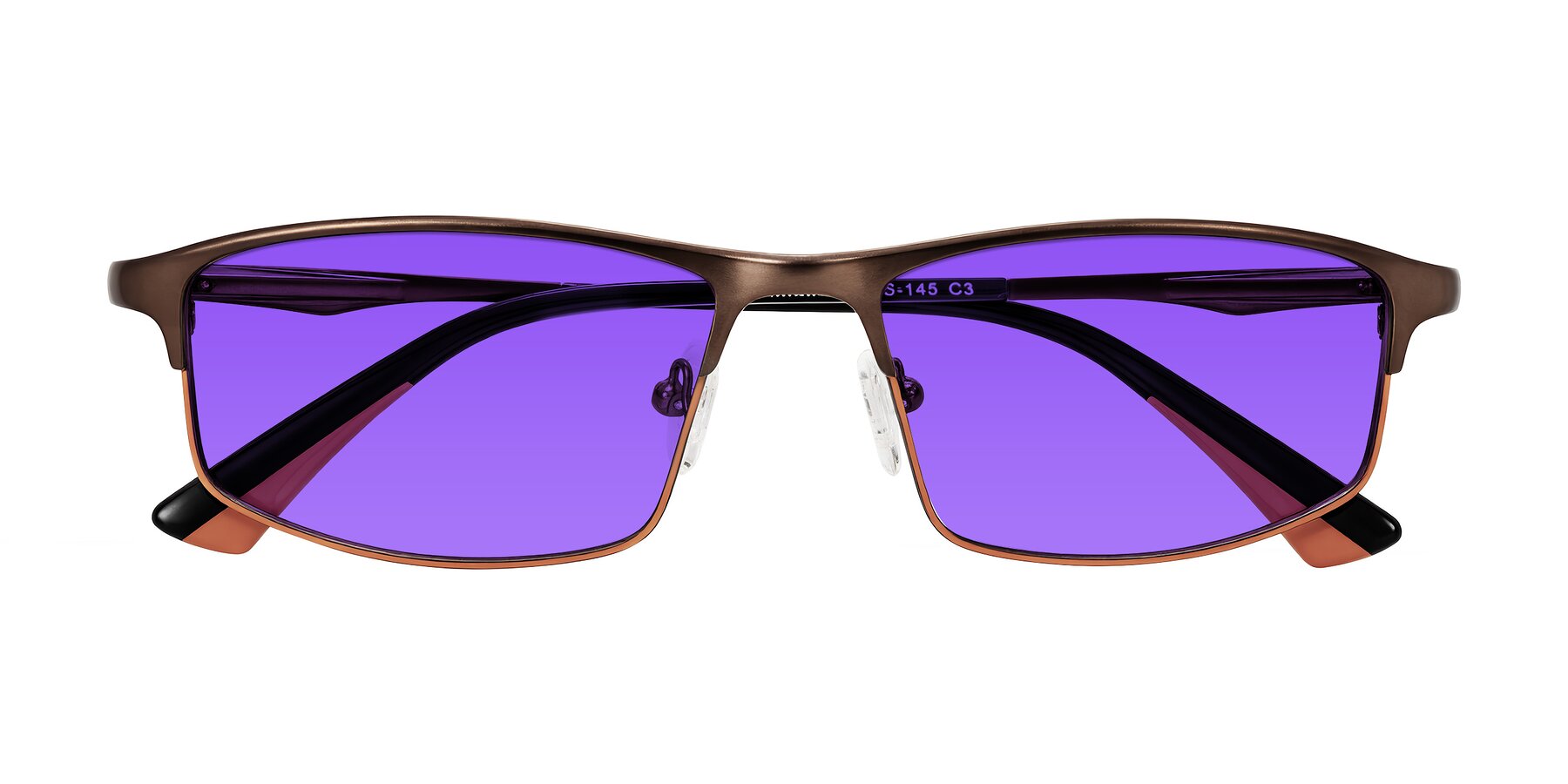 Folded Front of Monnow in Brown/Orange with Purple Tinted Lenses