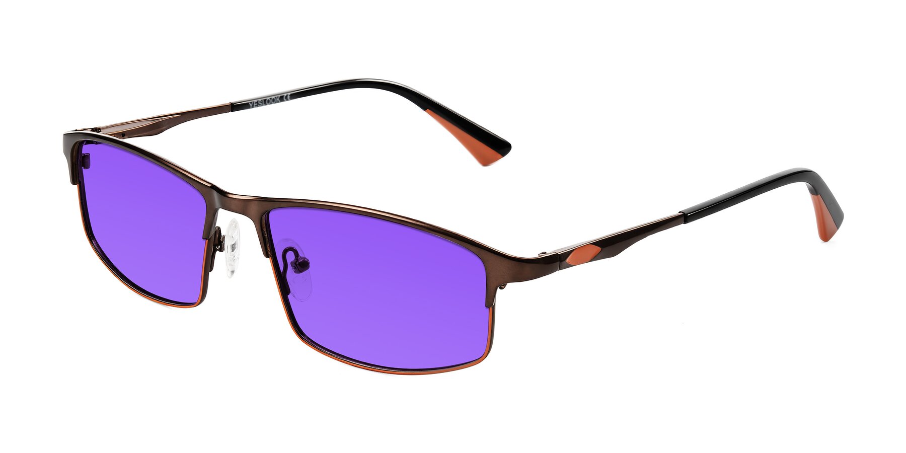 Angle of Monnow in Brown/Orange with Purple Tinted Lenses