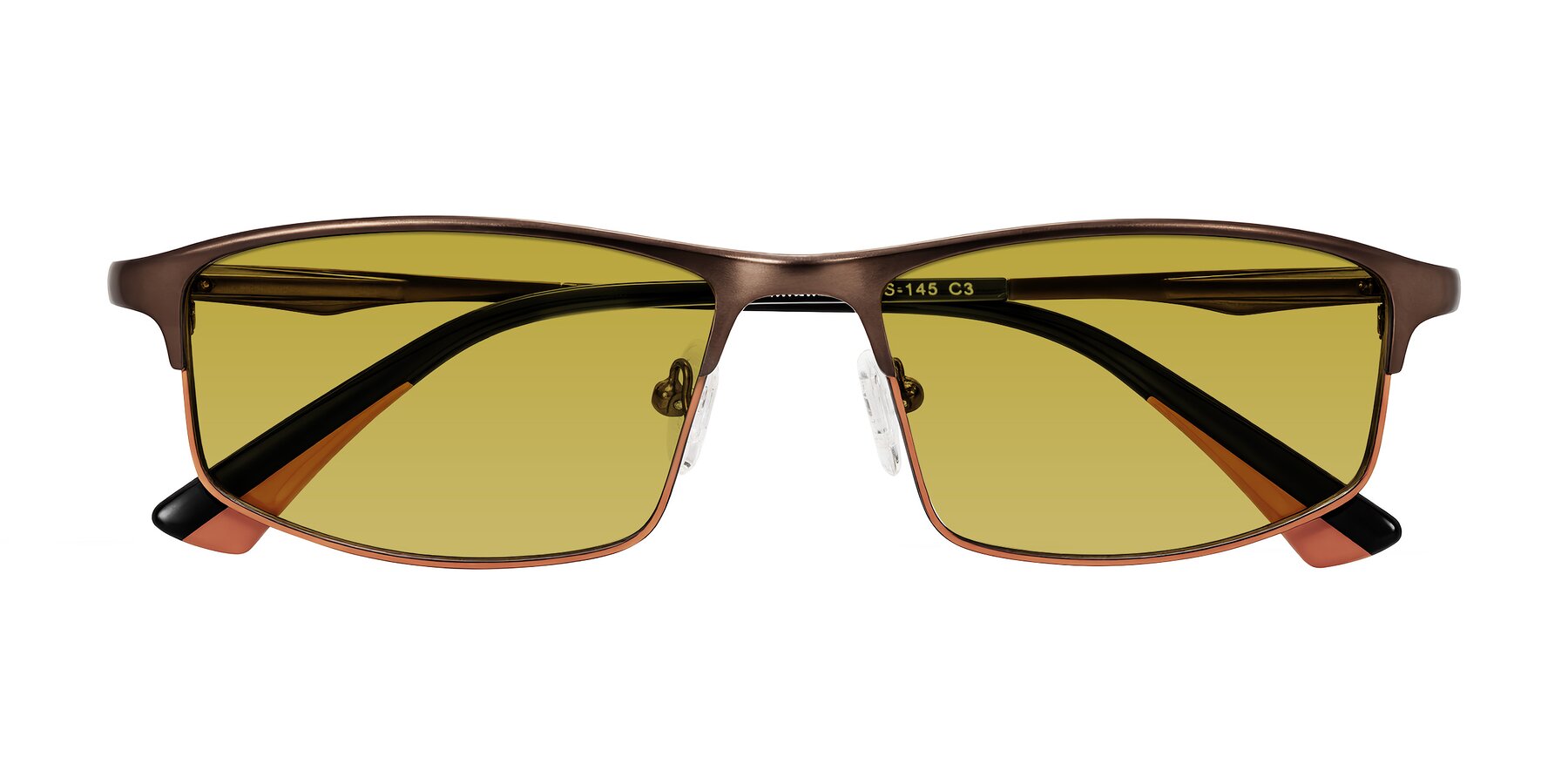 Folded Front of Monnow in Brown/Orange with Champagne Tinted Lenses