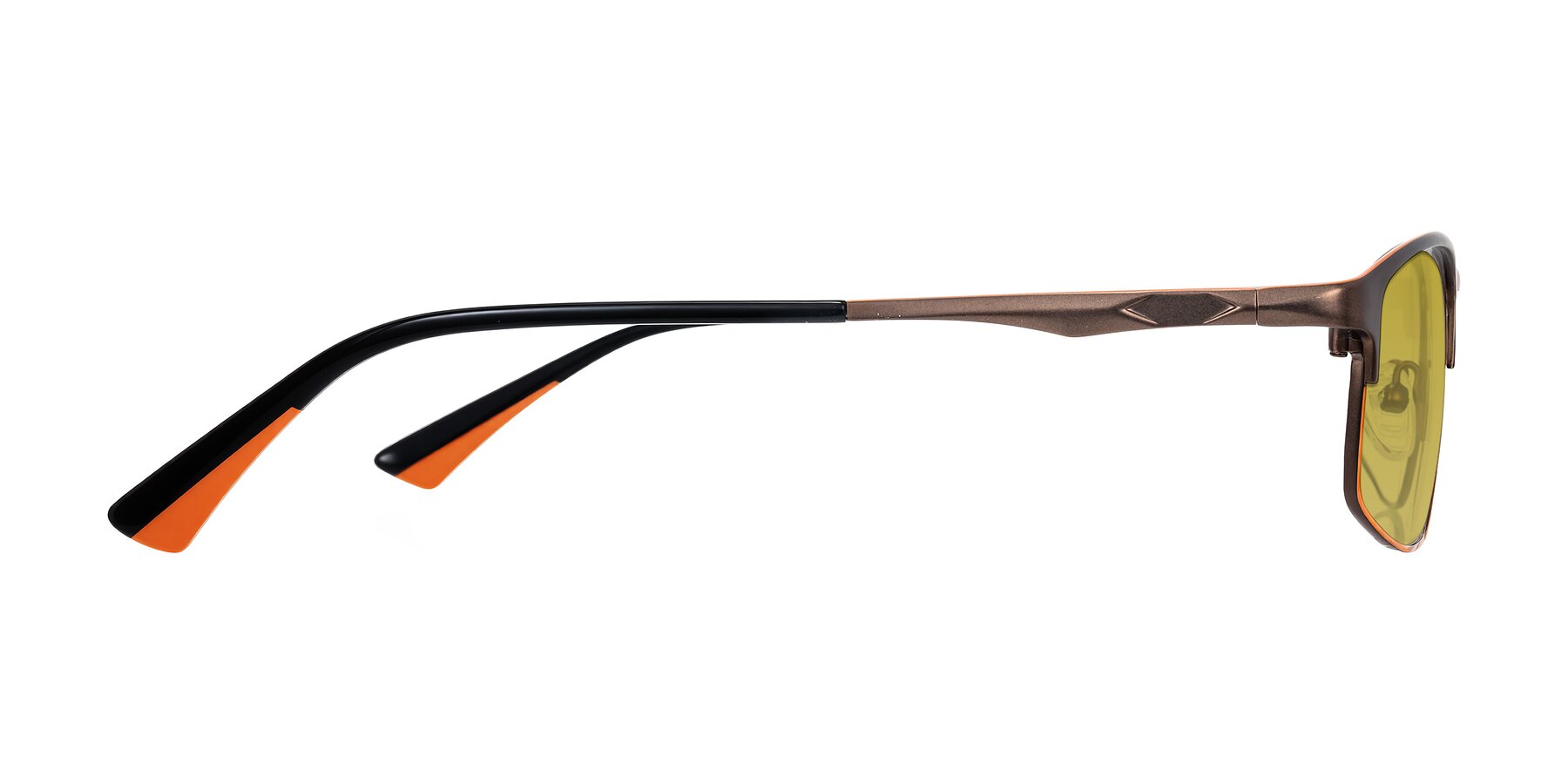 Side of Monnow in Brown/Orange with Champagne Tinted Lenses