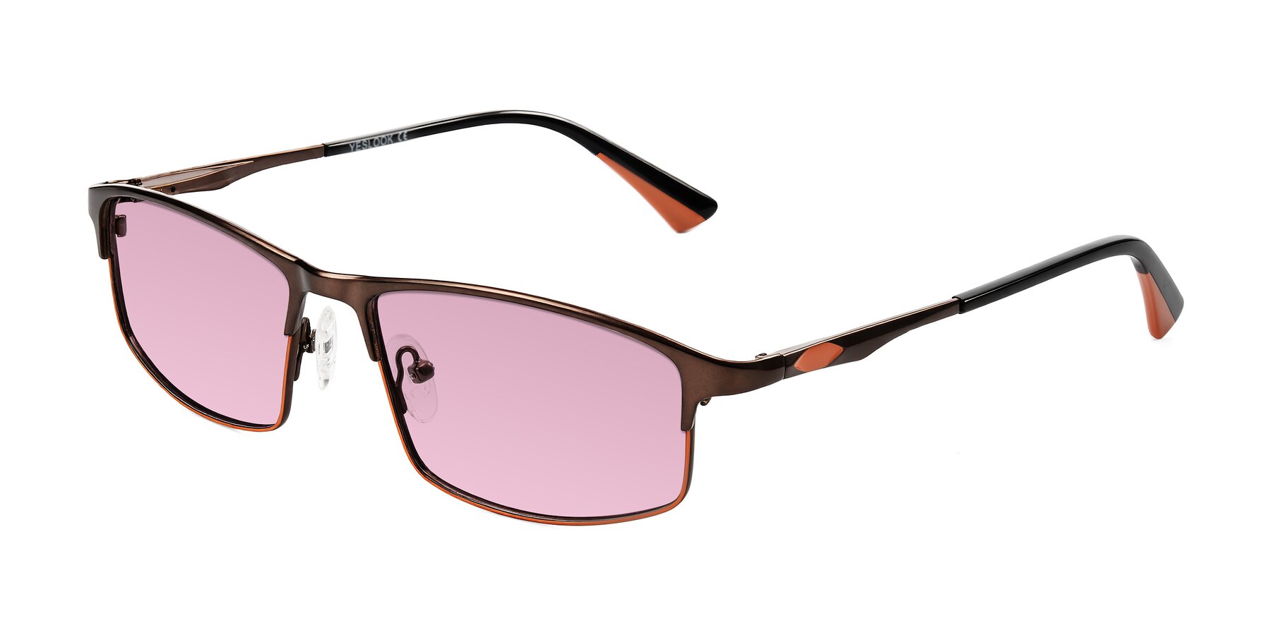Angle of Monnow in Brown/Orange with Light Wine Tinted Lenses