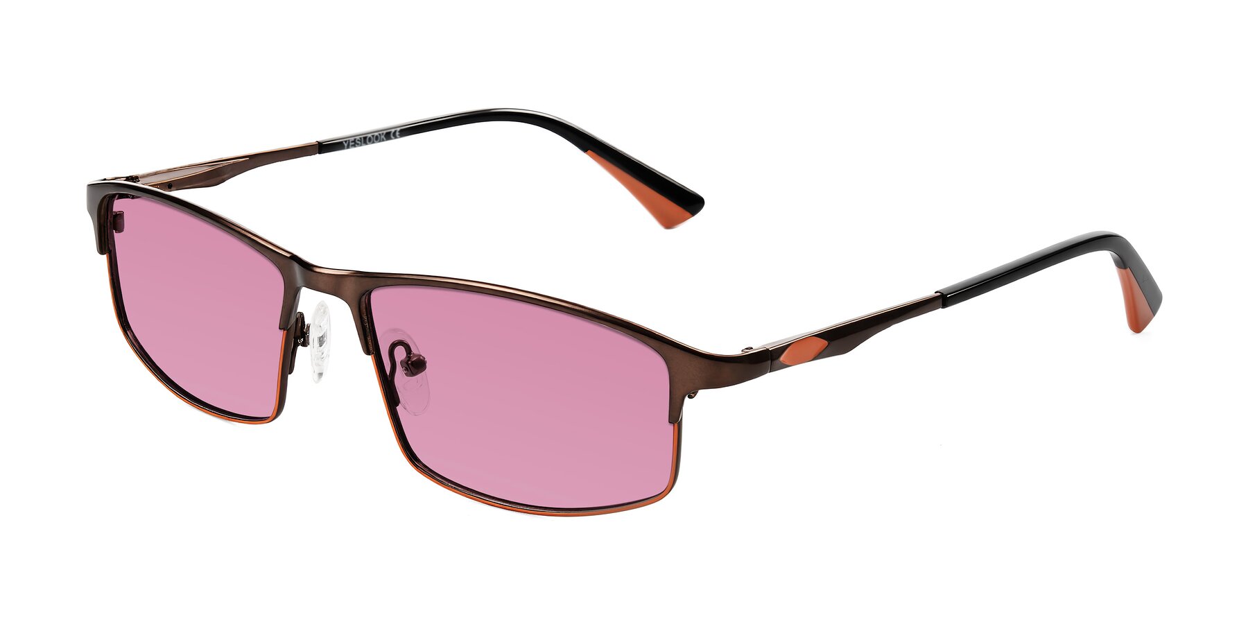 Angle of Monnow in Brown/Orange with Medium Wine Tinted Lenses