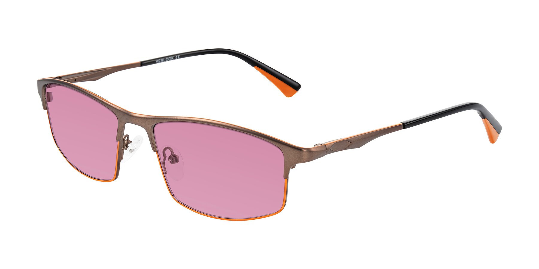 Angle of Monnow in Brown/Orange with Medium Wine Tinted Lenses