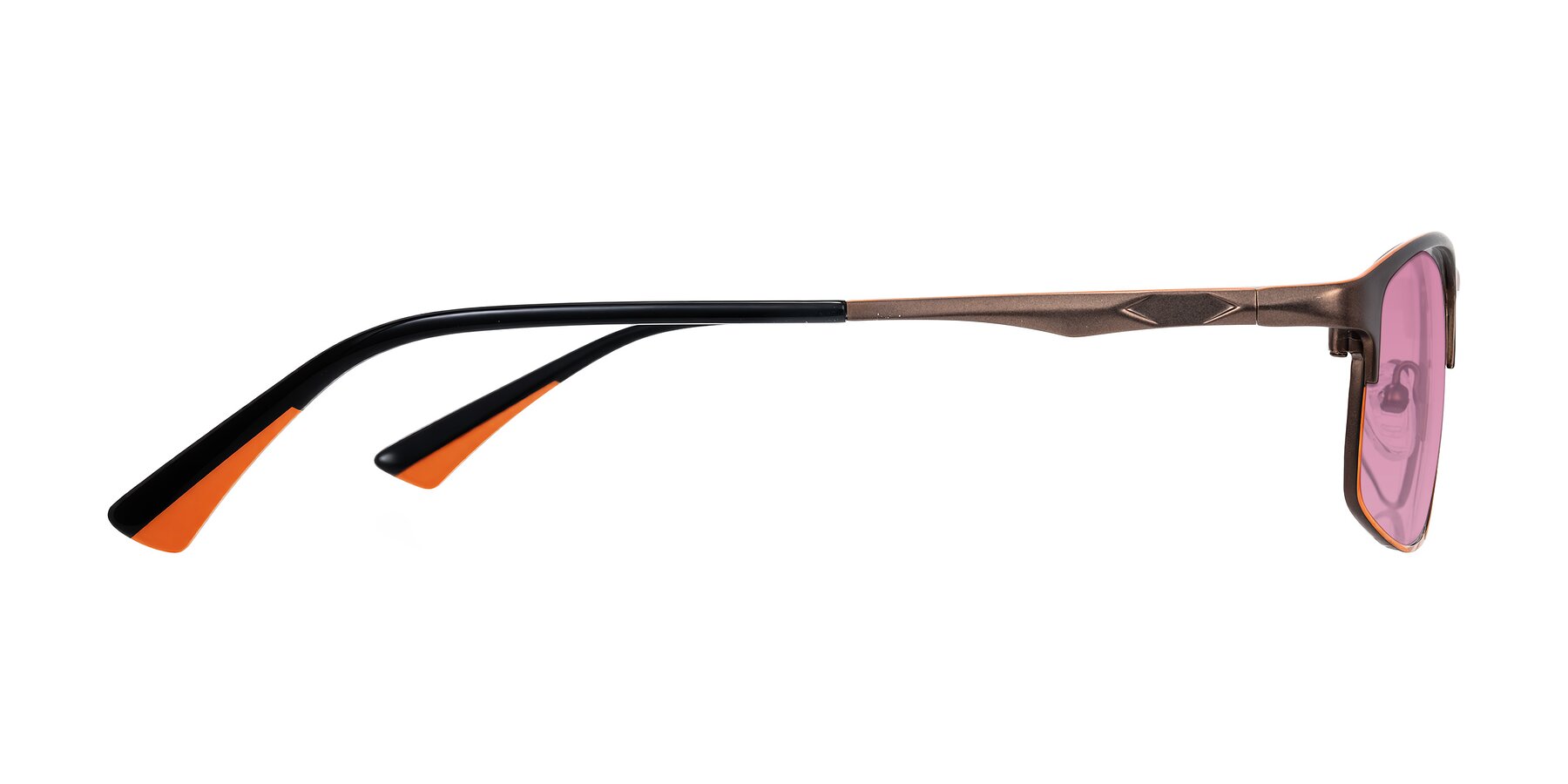 Side of Monnow in Brown/Orange with Medium Wine Tinted Lenses
