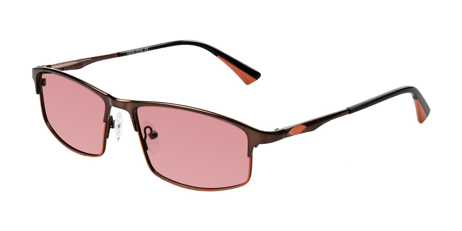 Angle of Monnow in Brown/Orange with Medium Garnet Tinted Lenses