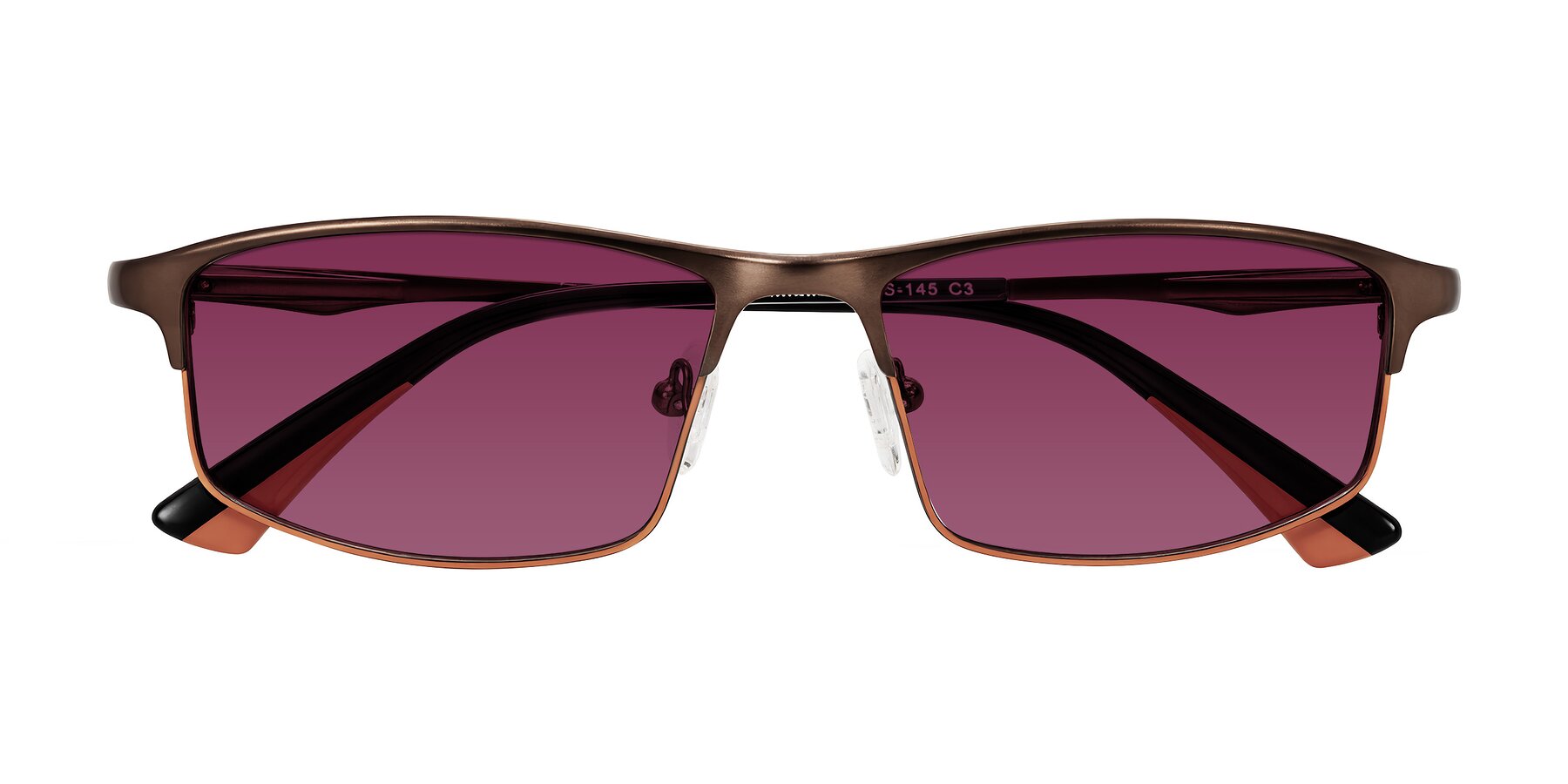 Folded Front of Monnow in Brown/Orange with Wine Tinted Lenses
