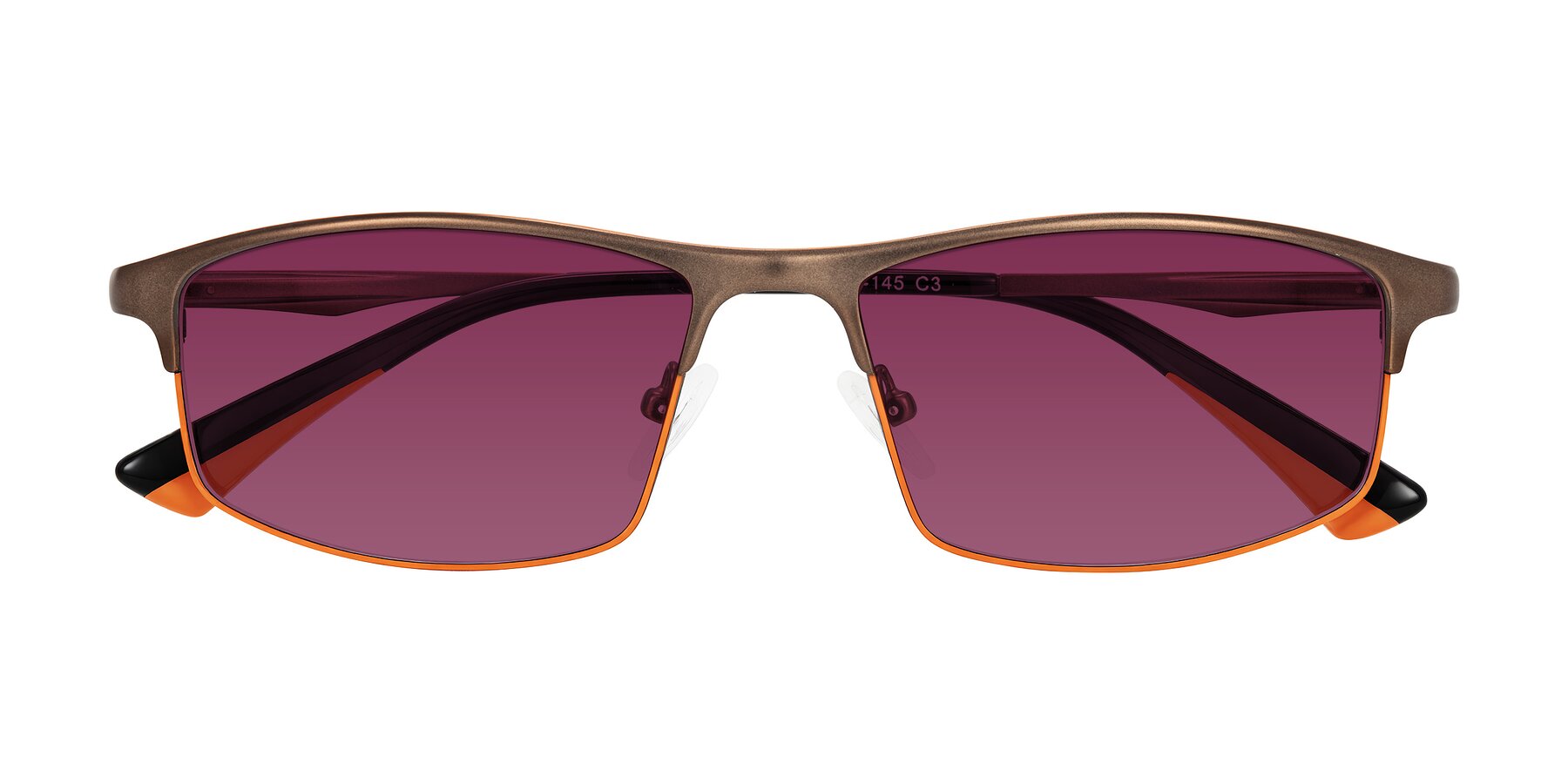 Folded Front of Monnow in Brown/Orange with Wine Tinted Lenses
