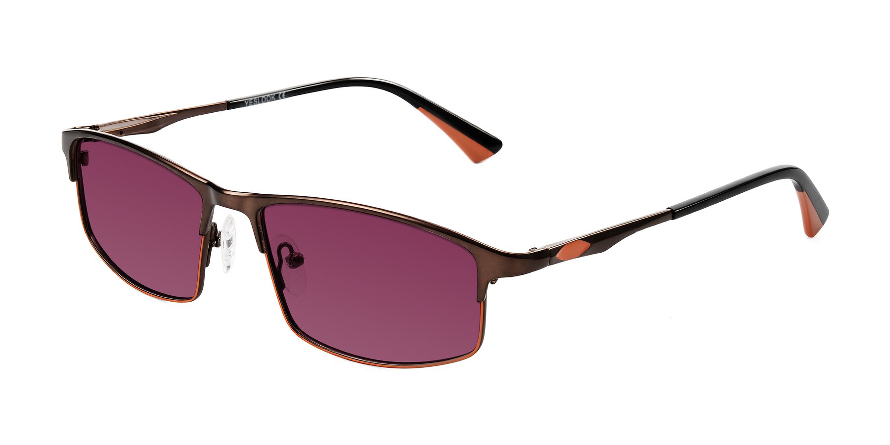 Angle of Monnow in Brown/Orange with Wine Tinted Lenses