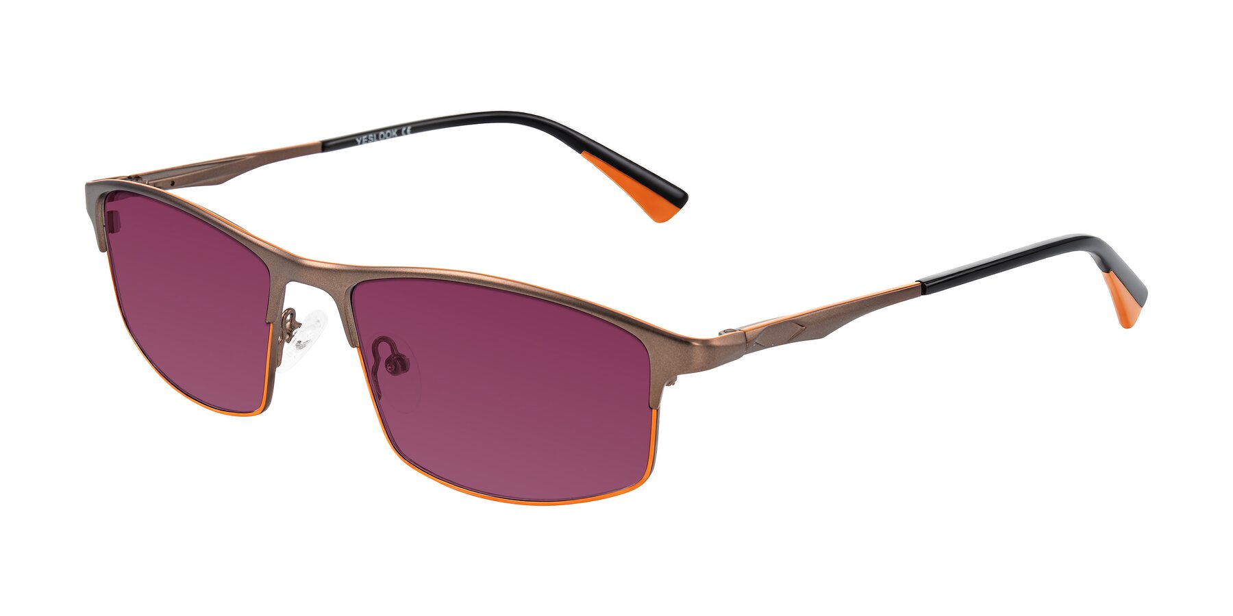 Angle of Monnow in Brown/Orange with Wine Tinted Lenses