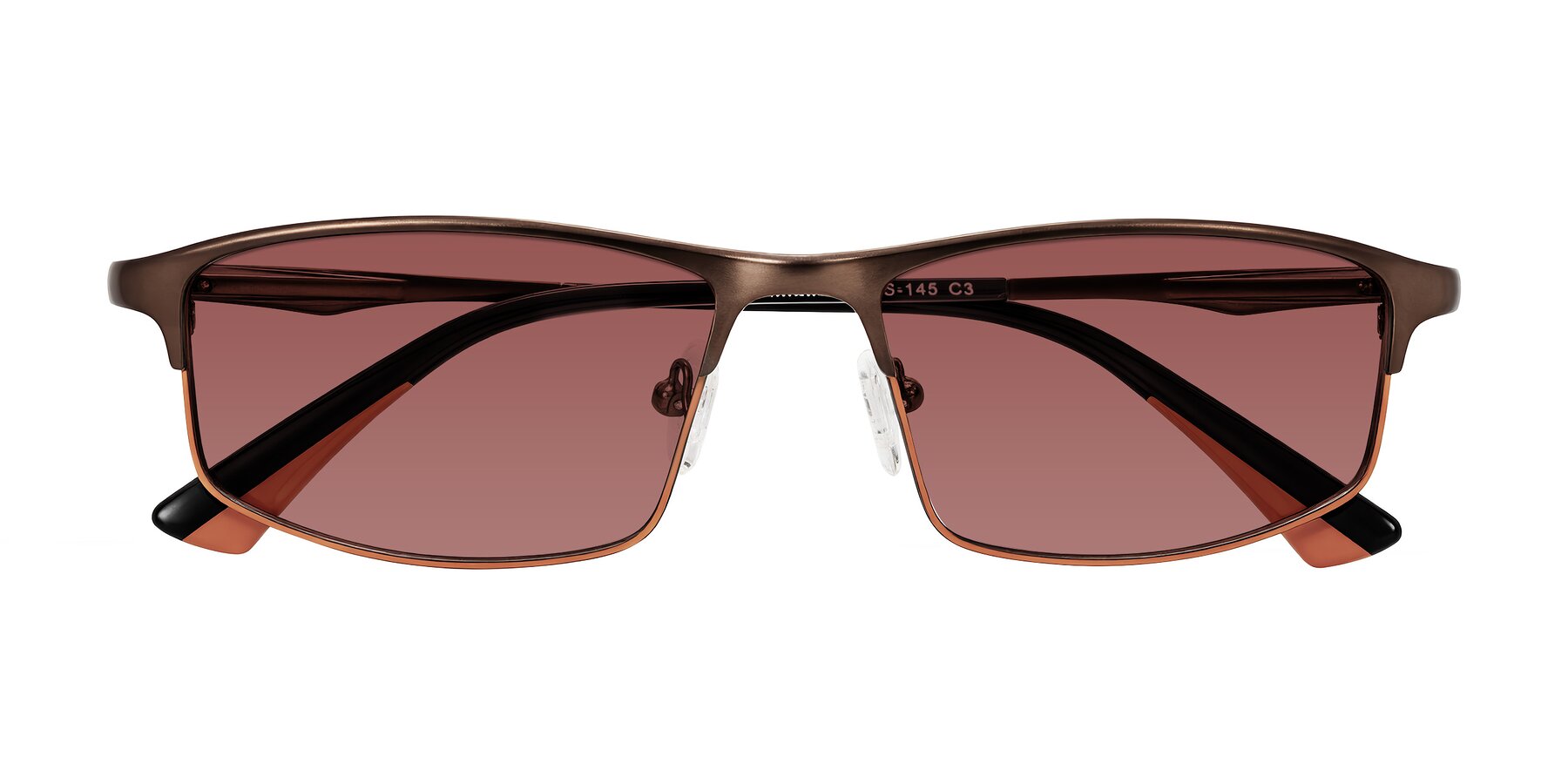 Folded Front of Monnow in Brown/Orange with Garnet Tinted Lenses
