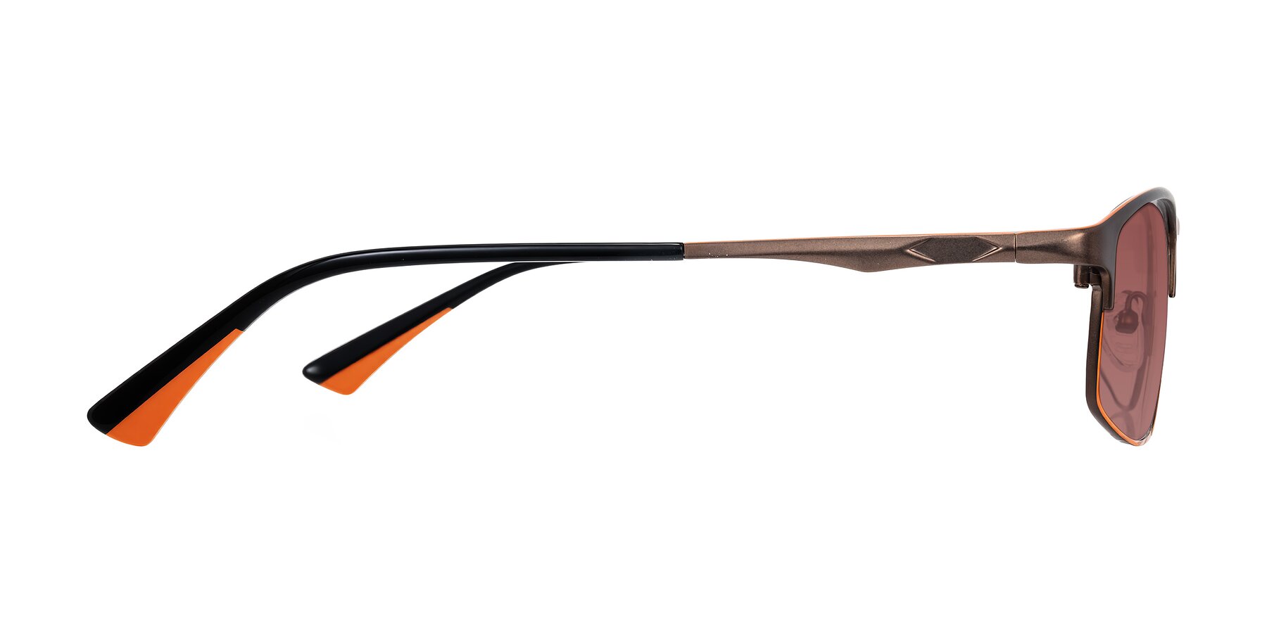 Side of Monnow in Brown/Orange with Garnet Tinted Lenses