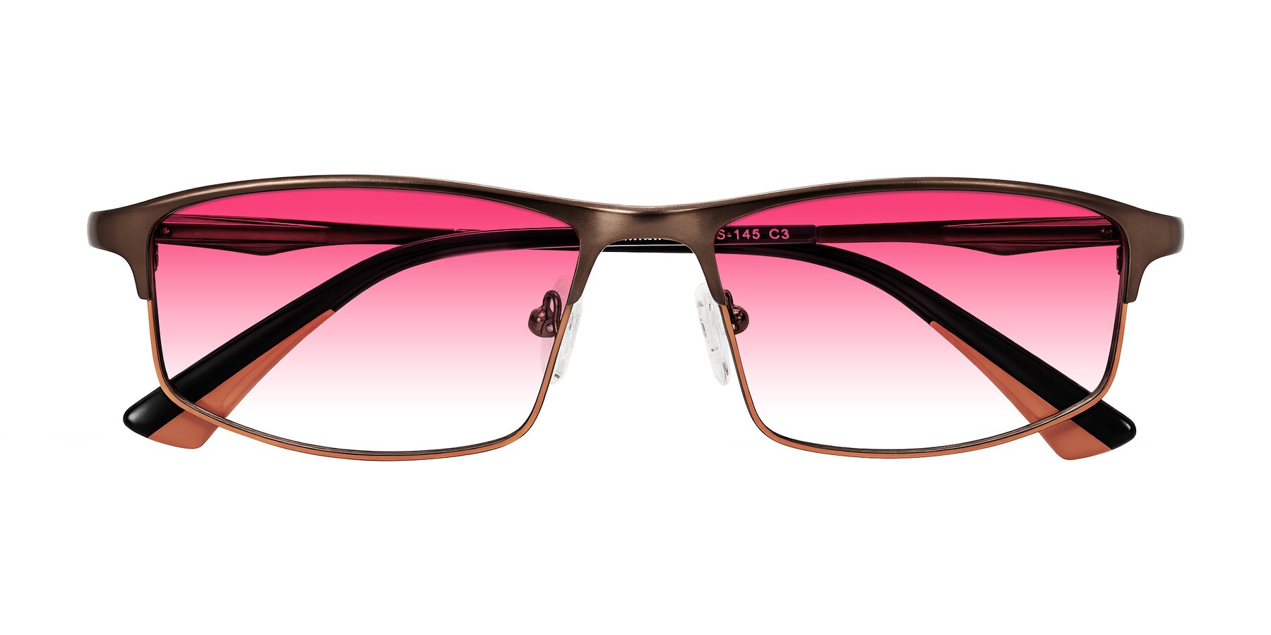 Folded Front of Monnow in Brown/Orange with Pink Gradient Lenses