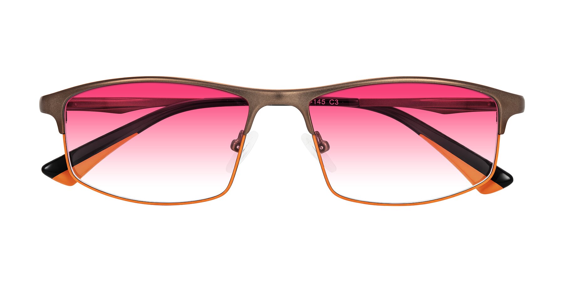 Folded Front of Monnow in Brown/Orange with Pink Gradient Lenses