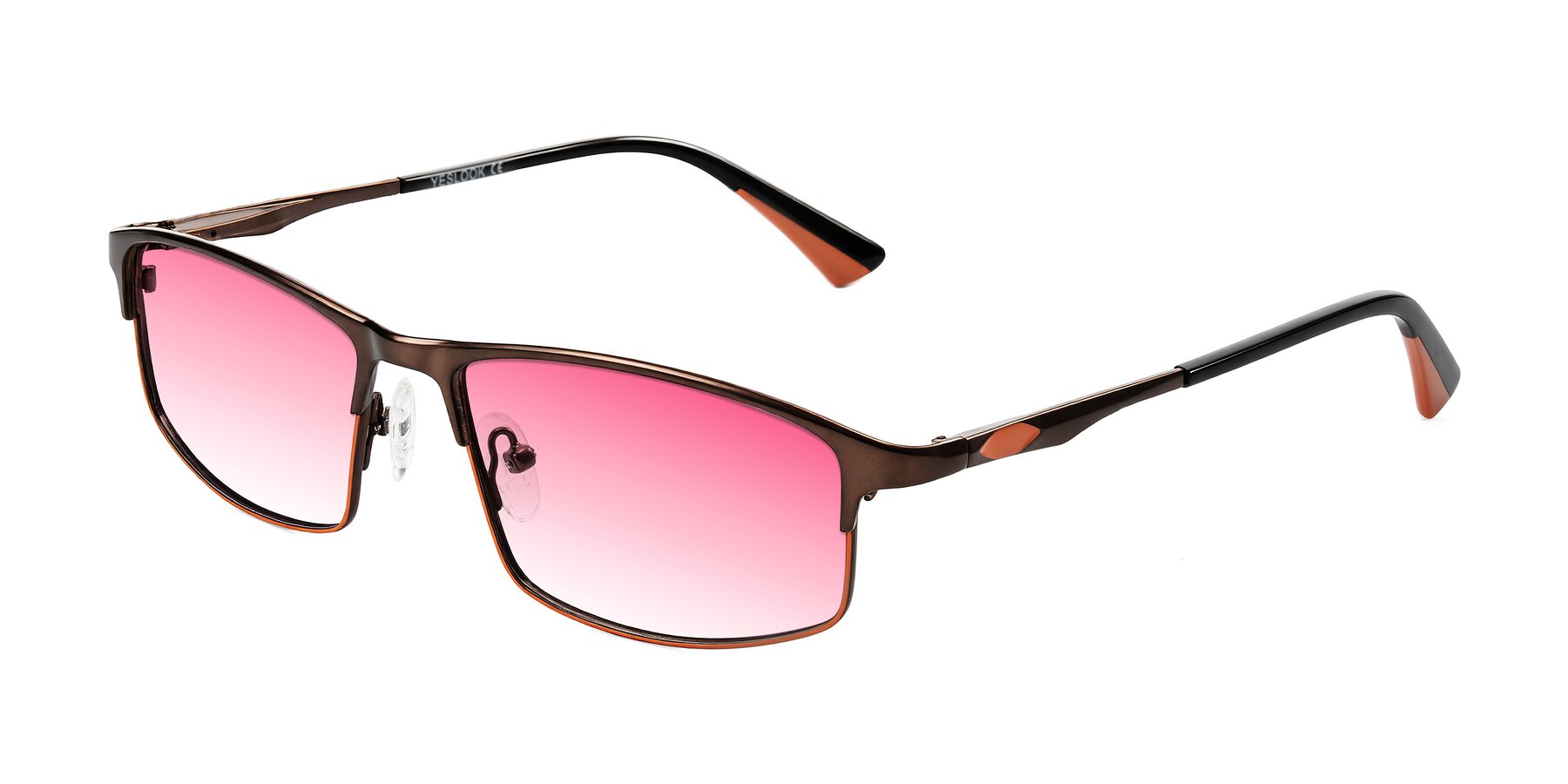 Angle of Monnow in Brown/Orange with Pink Gradient Lenses