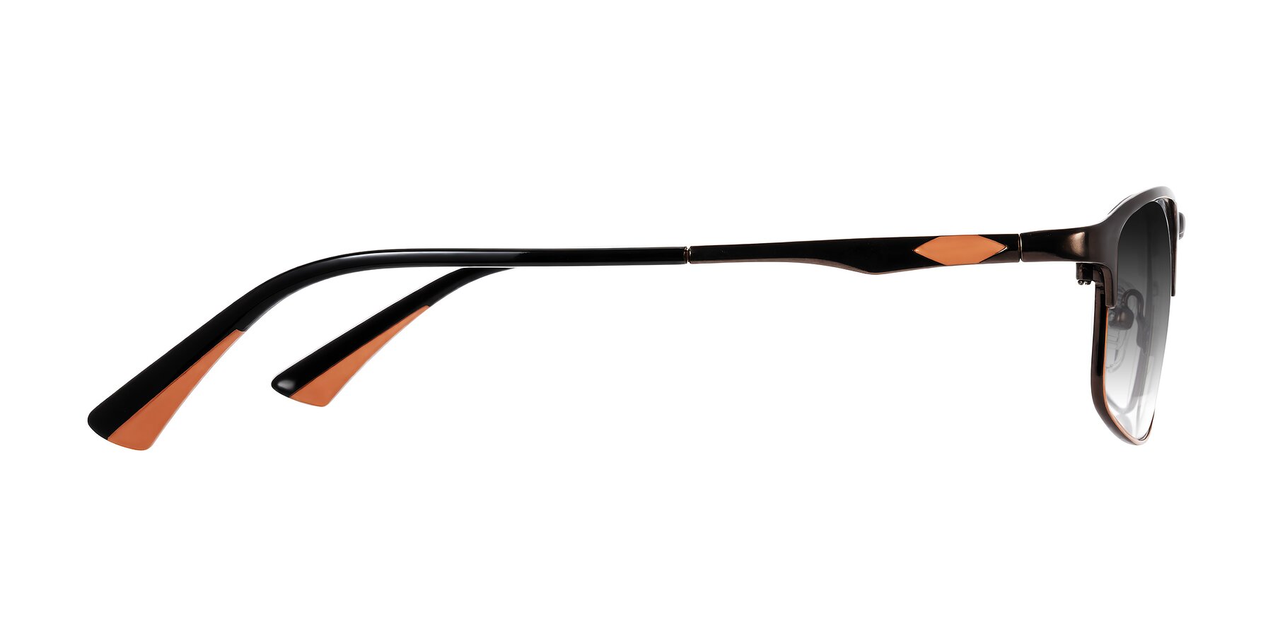 Side of Monnow in Brown/Orange with Gray Gradient Lenses