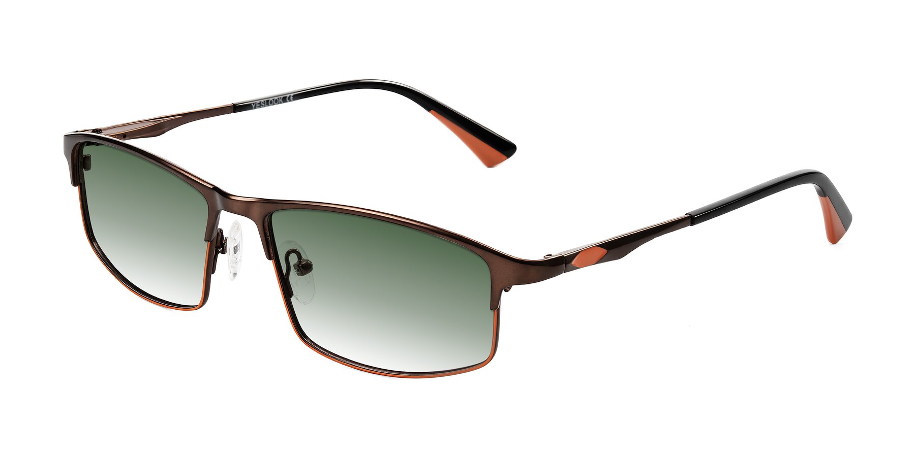 Angle of Monnow in Brown/Orange with Green Gradient Lenses