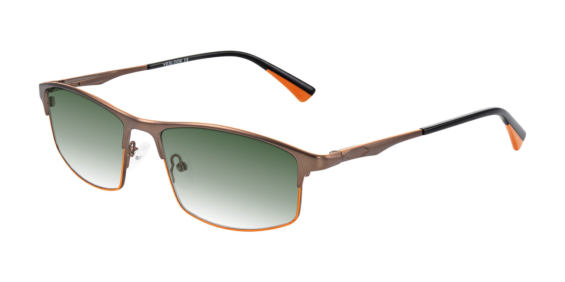 Angle of Monnow in Brown/Orange with Green Gradient Lenses