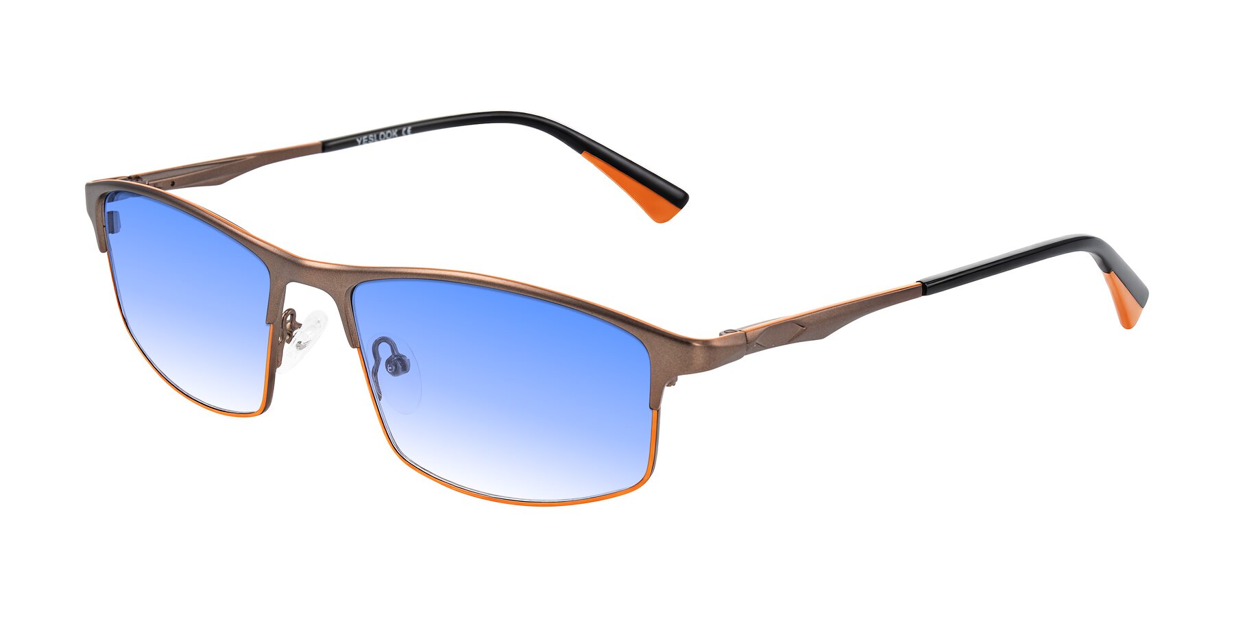 Angle of Monnow in Brown/Orange with Blue Gradient Lenses