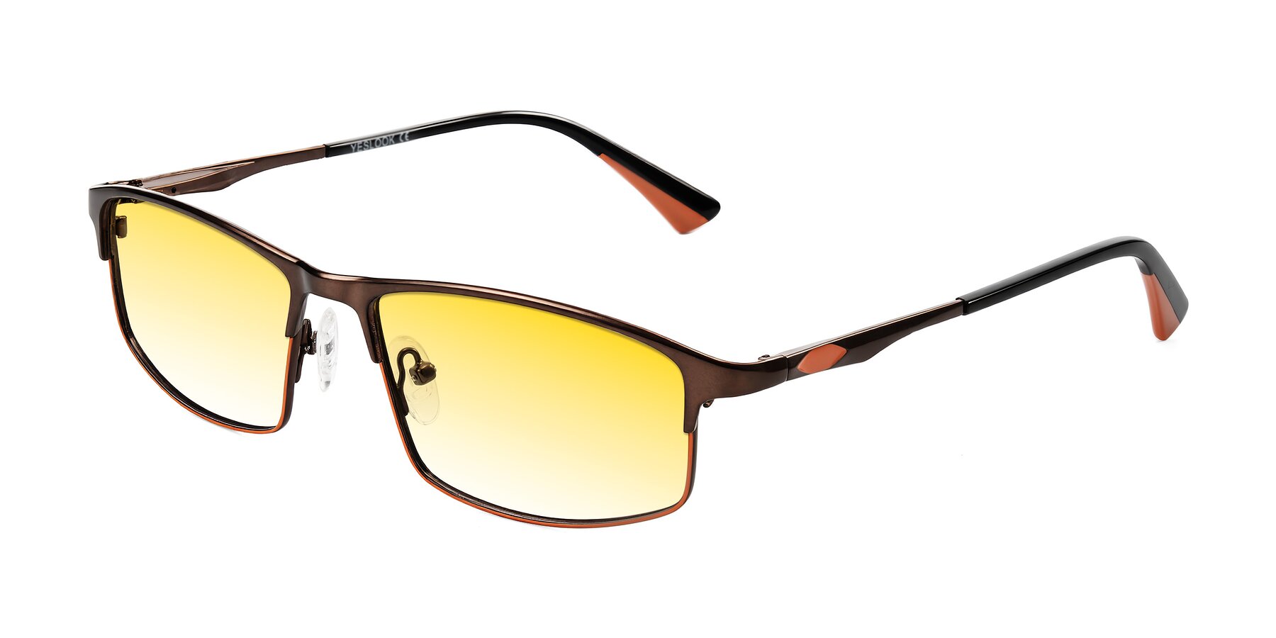 Angle of Monnow in Brown/Orange with Yellow Gradient Lenses