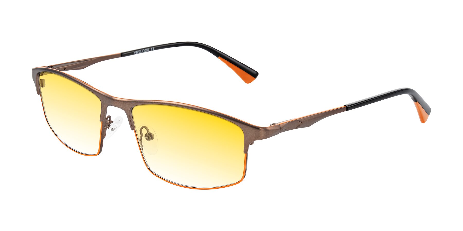 Angle of Monnow in Brown/Orange with Yellow Gradient Lenses